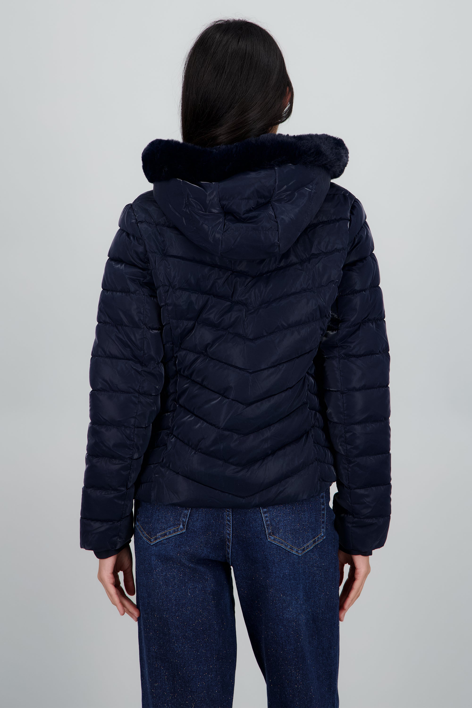 Chamarra capitonada det peluche con cierre MARINO