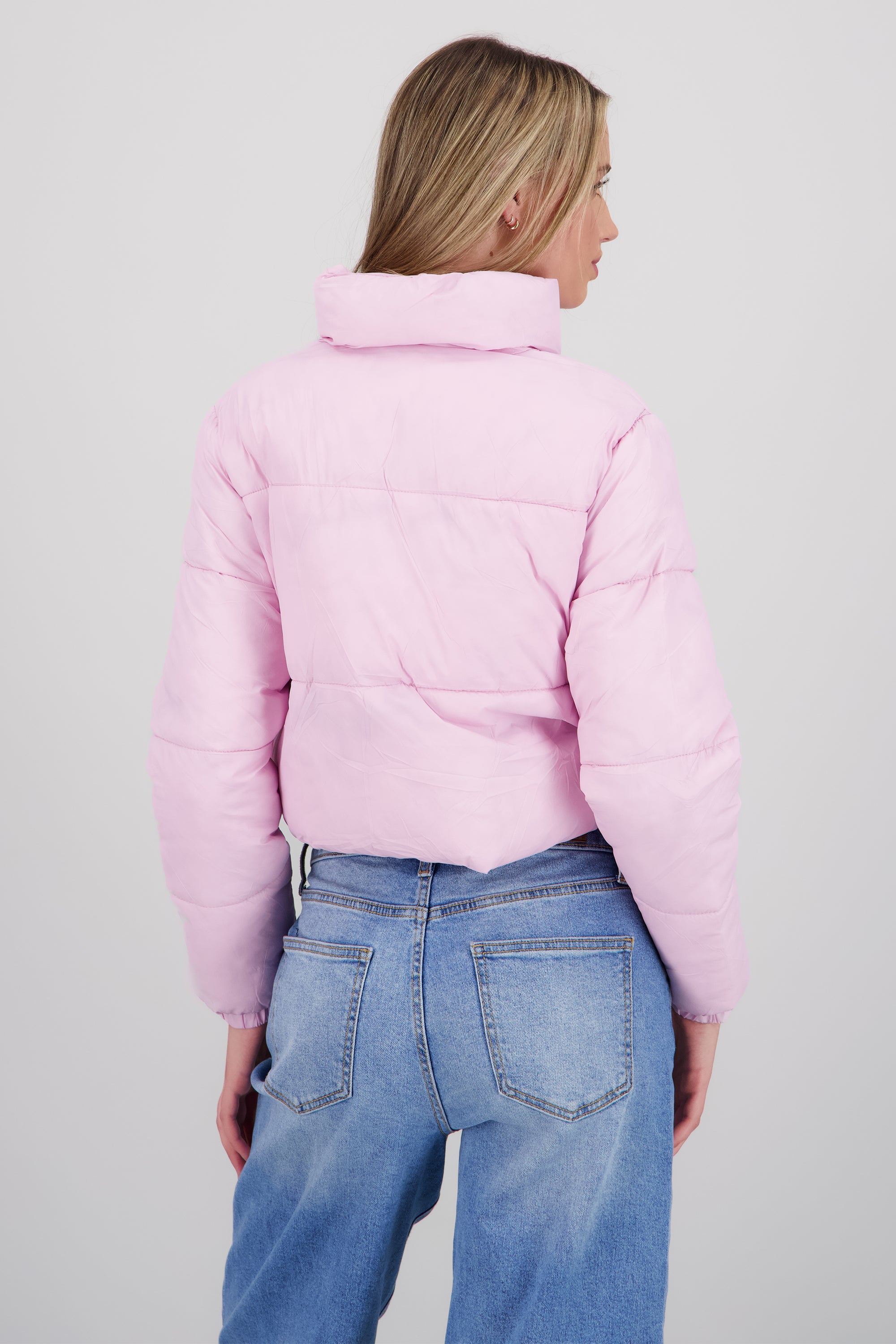 Chamarra puffer crop ROSA