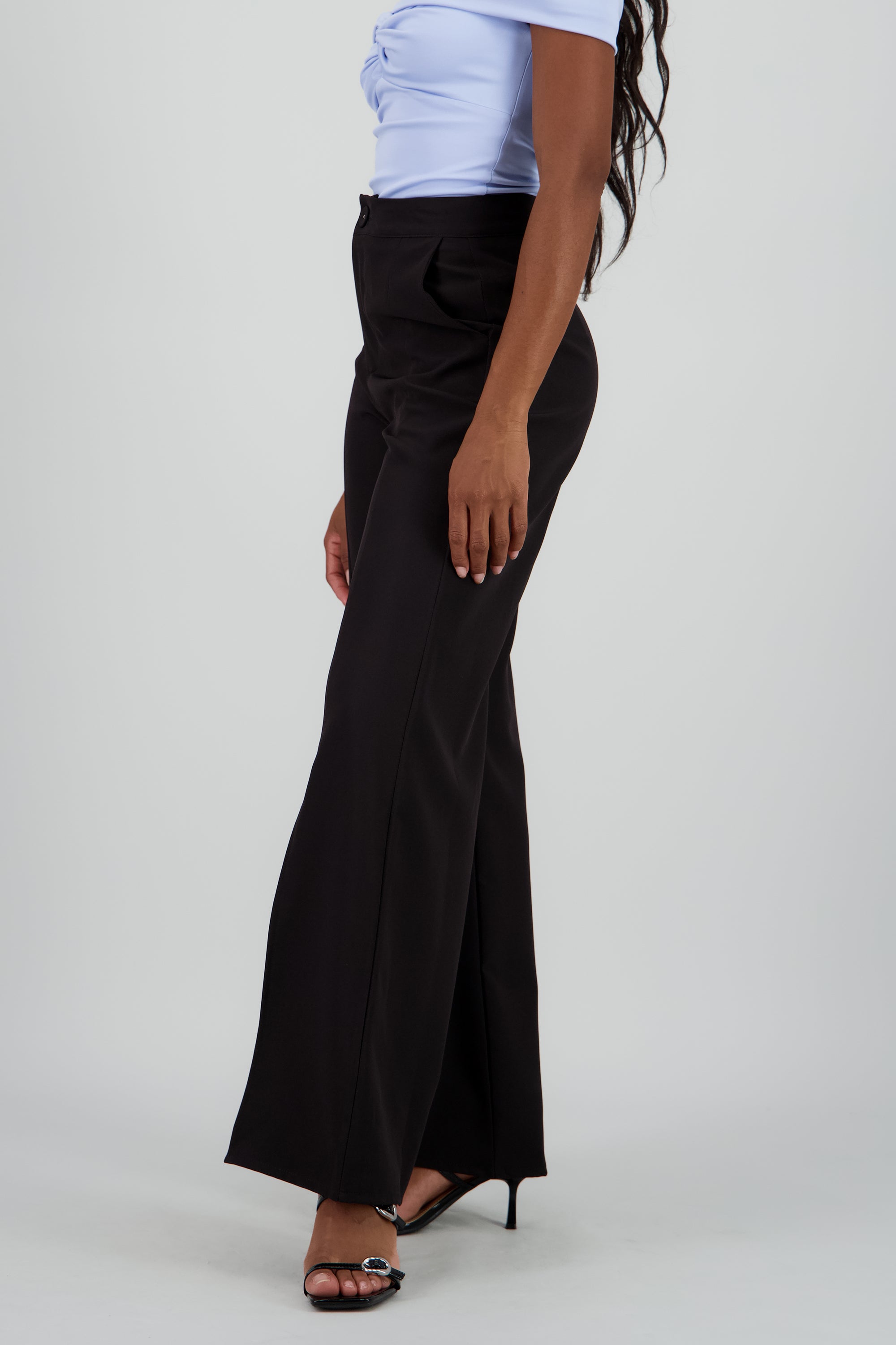 Pantalon flared aberturas NEGRO