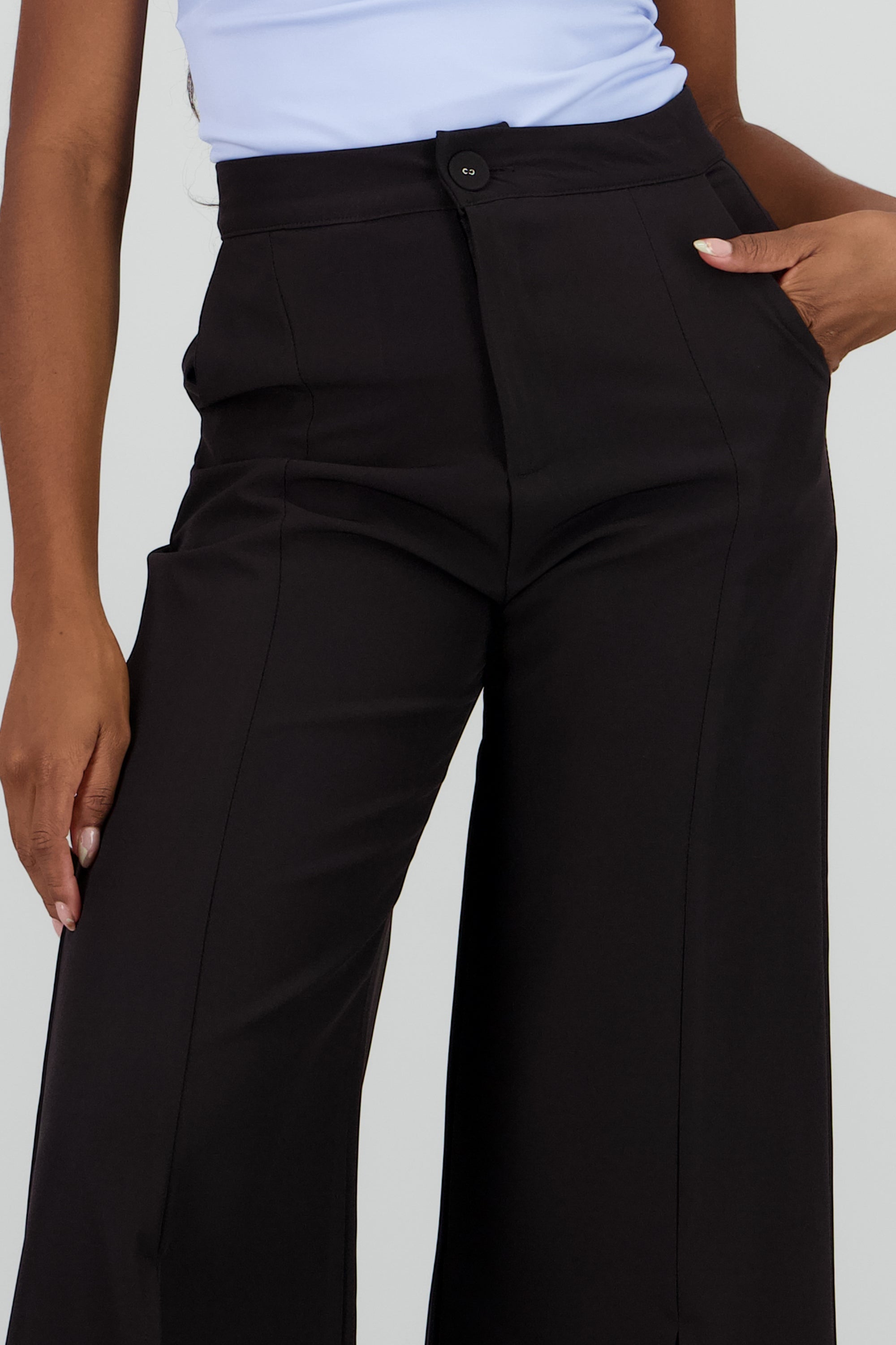 Pantalon flared aberturas NEGRO