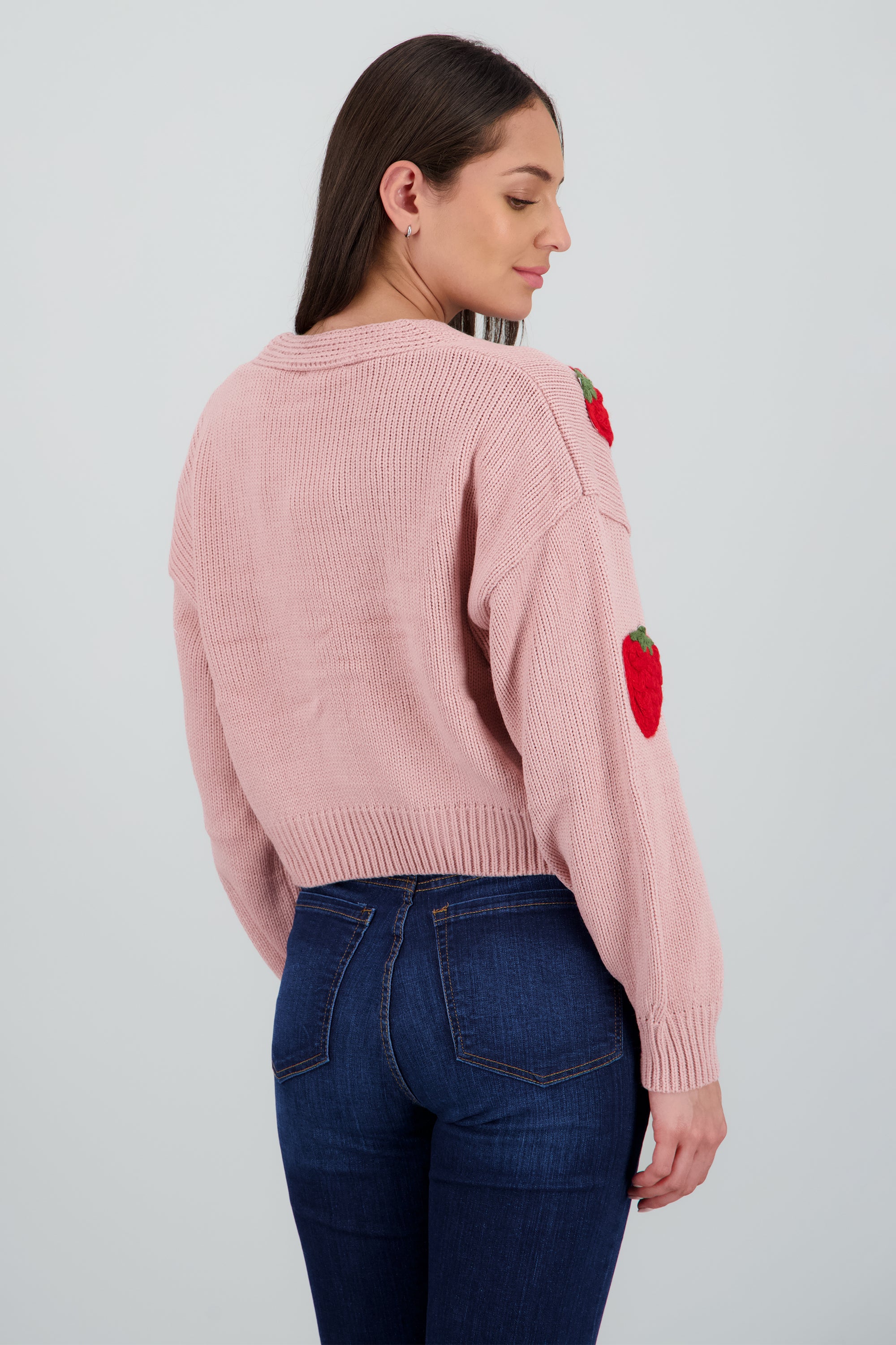 Cardigan fresas 3D ROSA