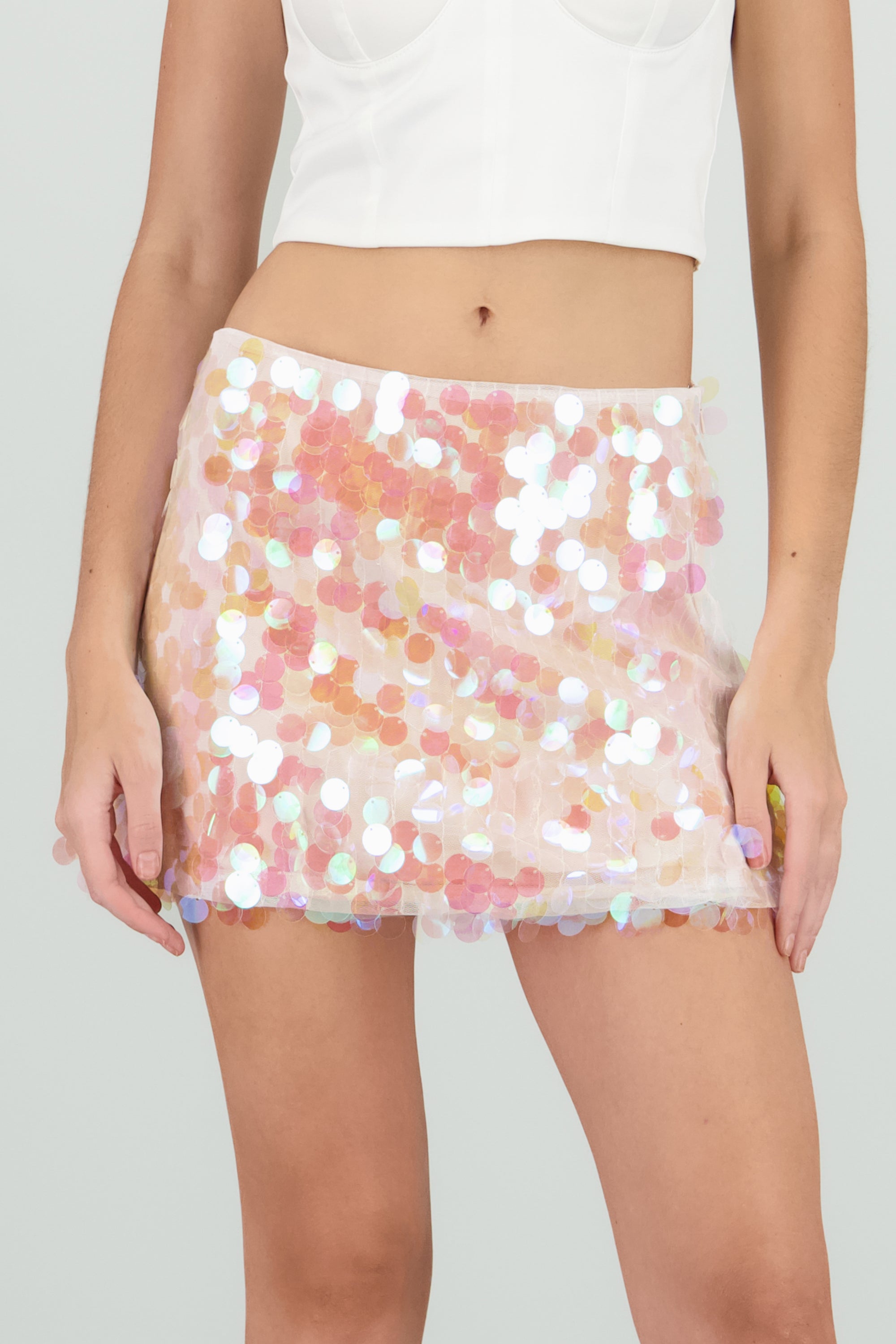 Mini falda lentejuelas ROSA COMBO