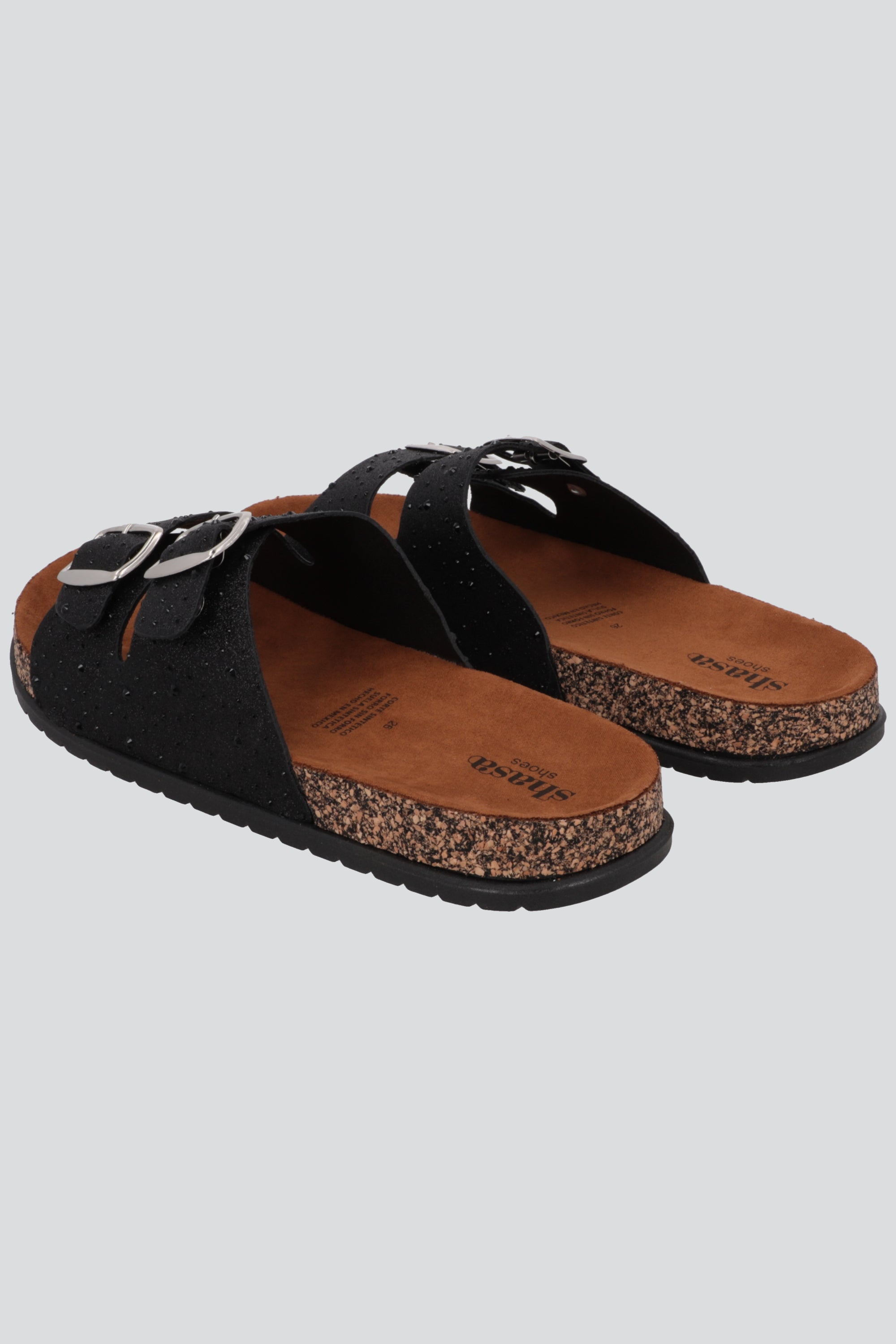 Sandalias dos tiras glitter NEGRO