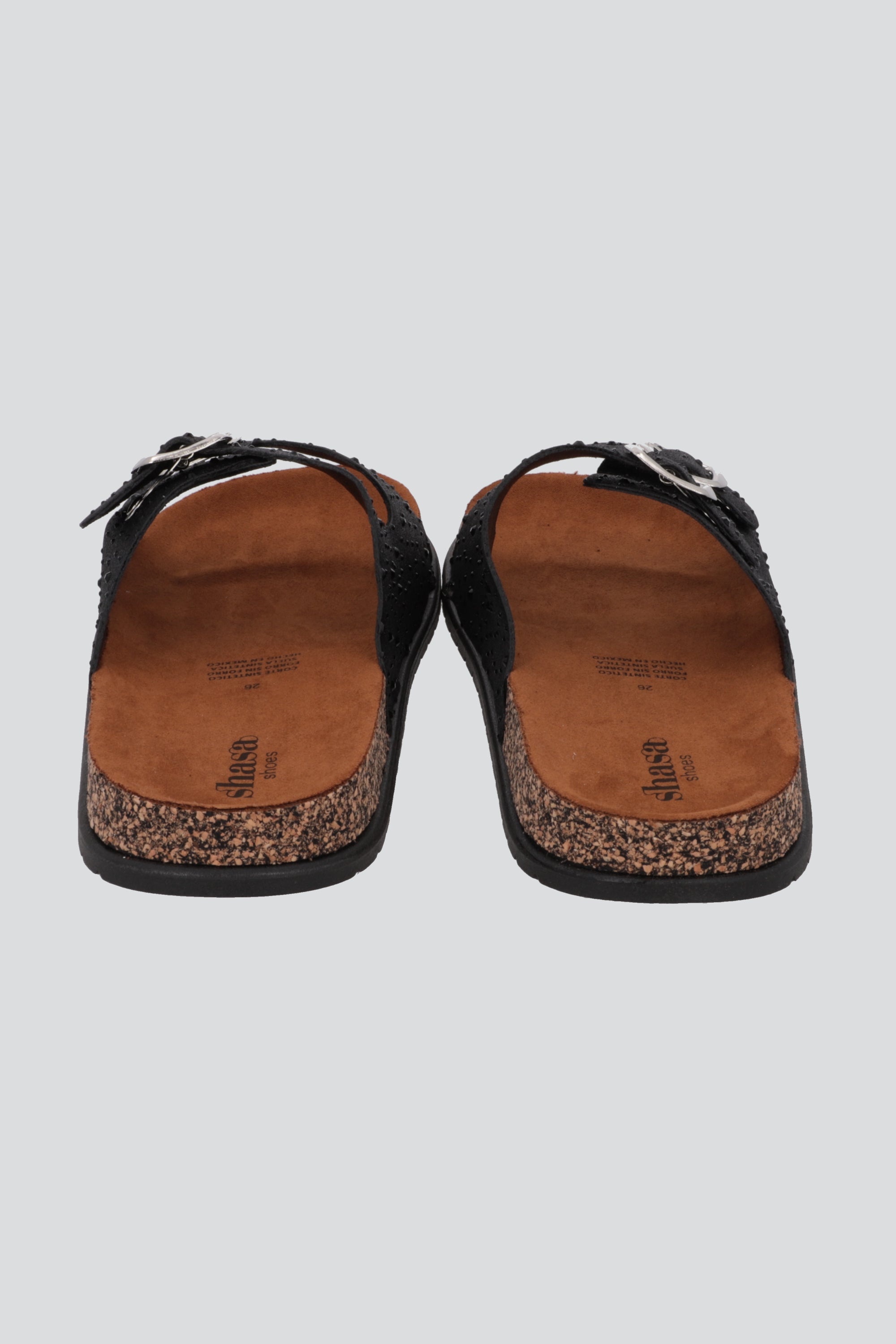 Sandalias dos tiras glitter NEGRO