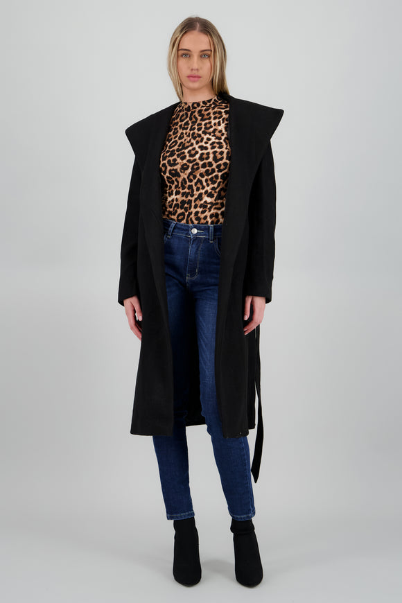 Abrigo solpa ancha con cinturon