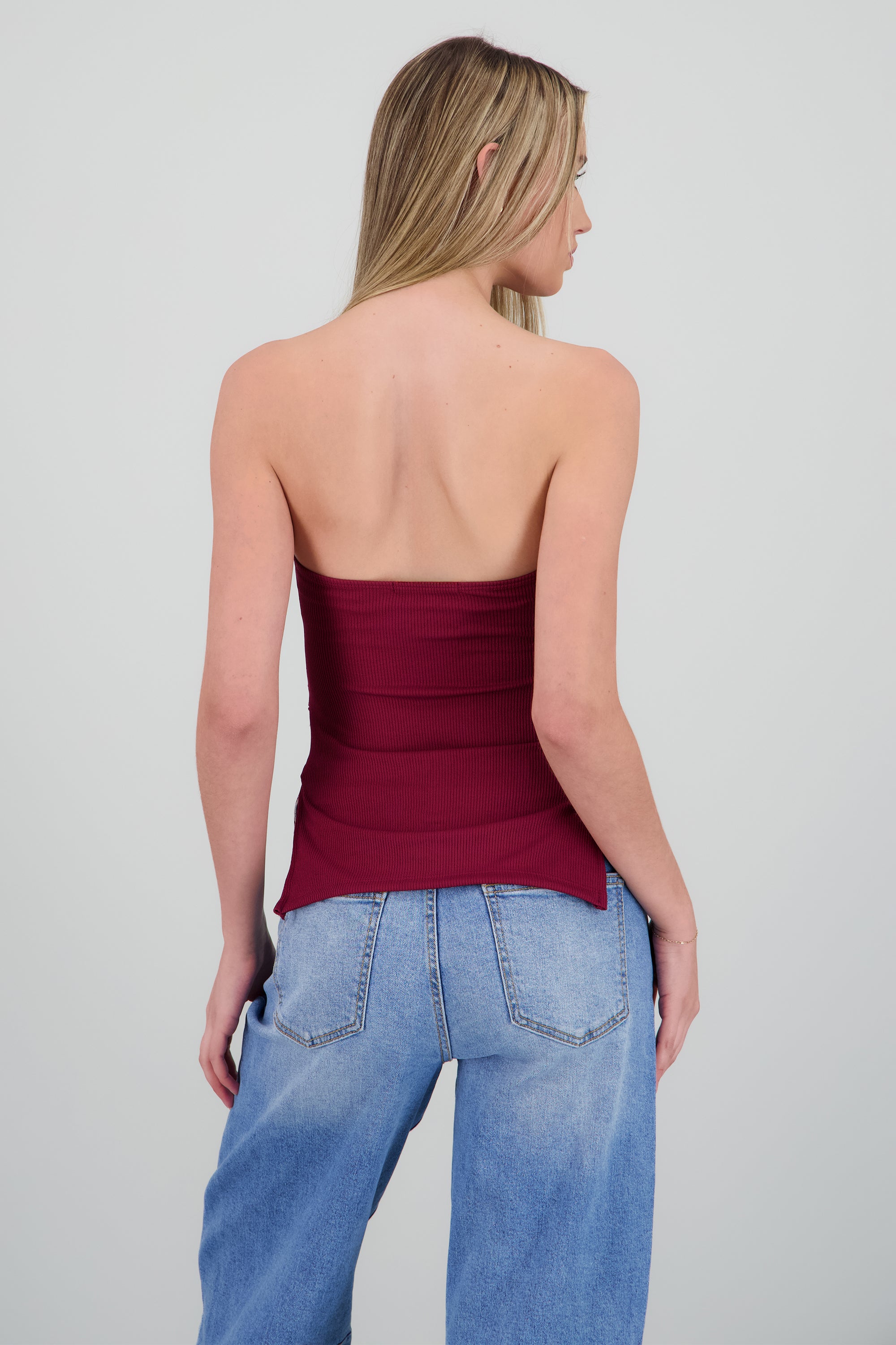 Top strapless rib VINO