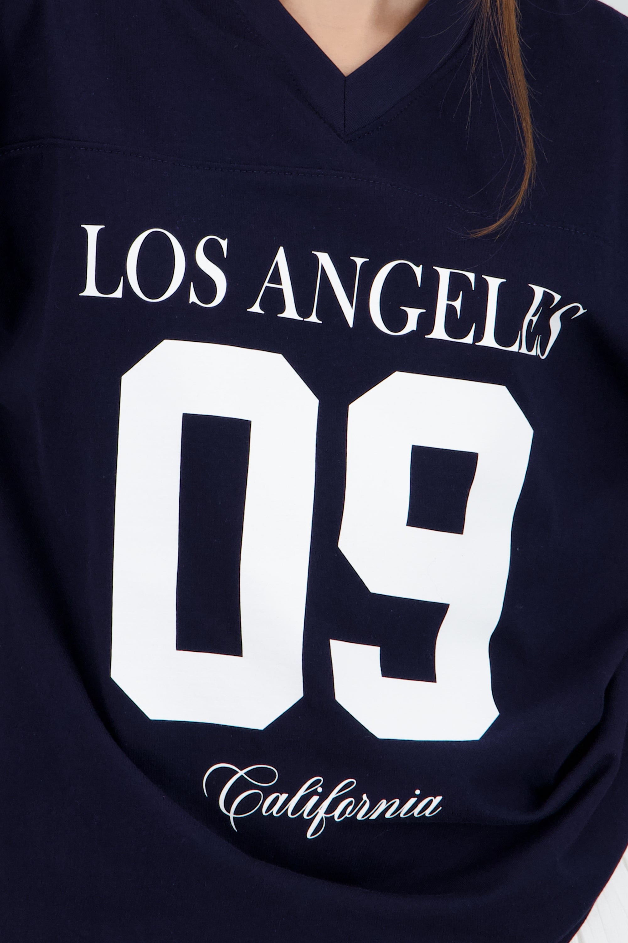 Playera oversized estampado los angeles MARINO