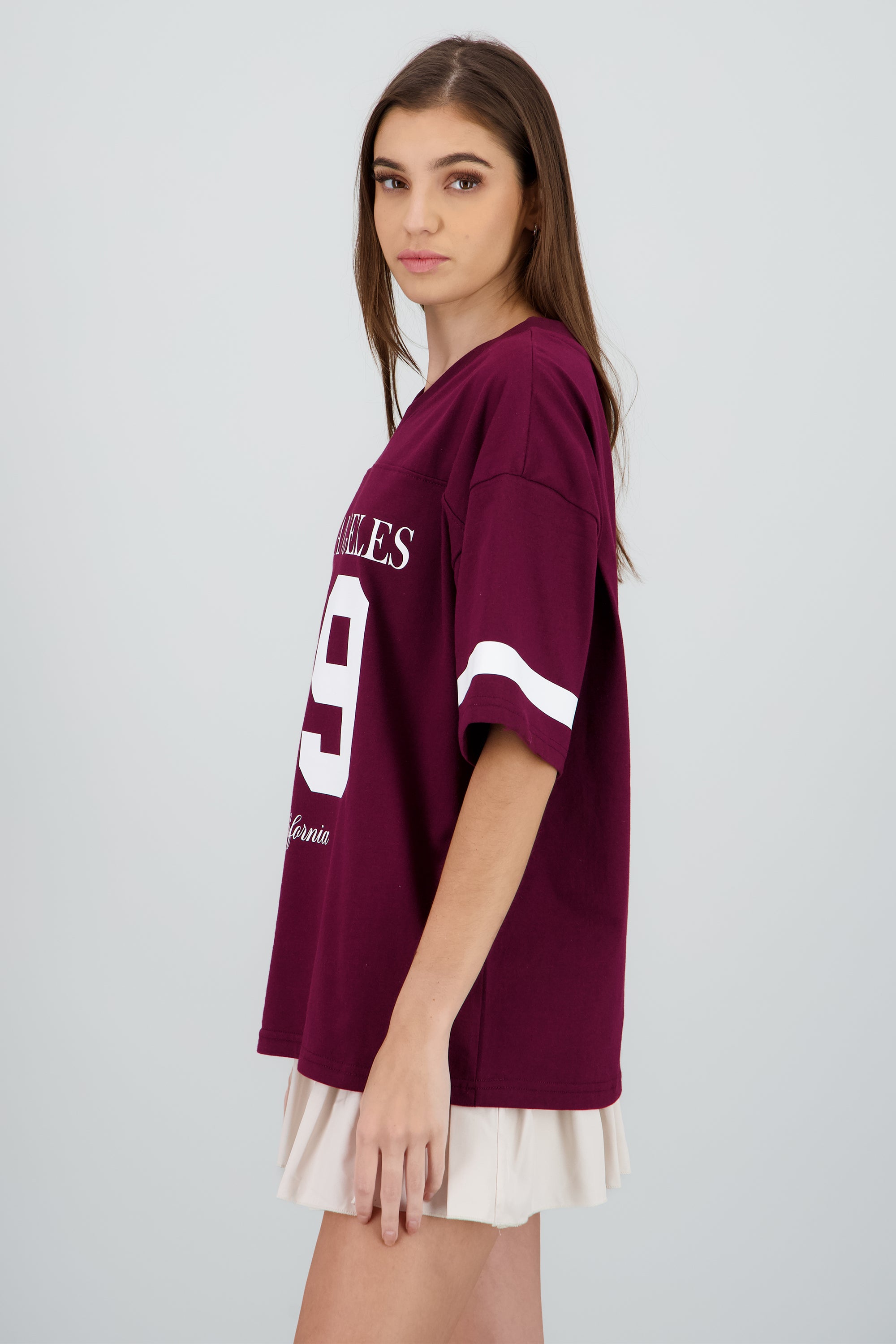 Playera oversized estampado los angeles VINO