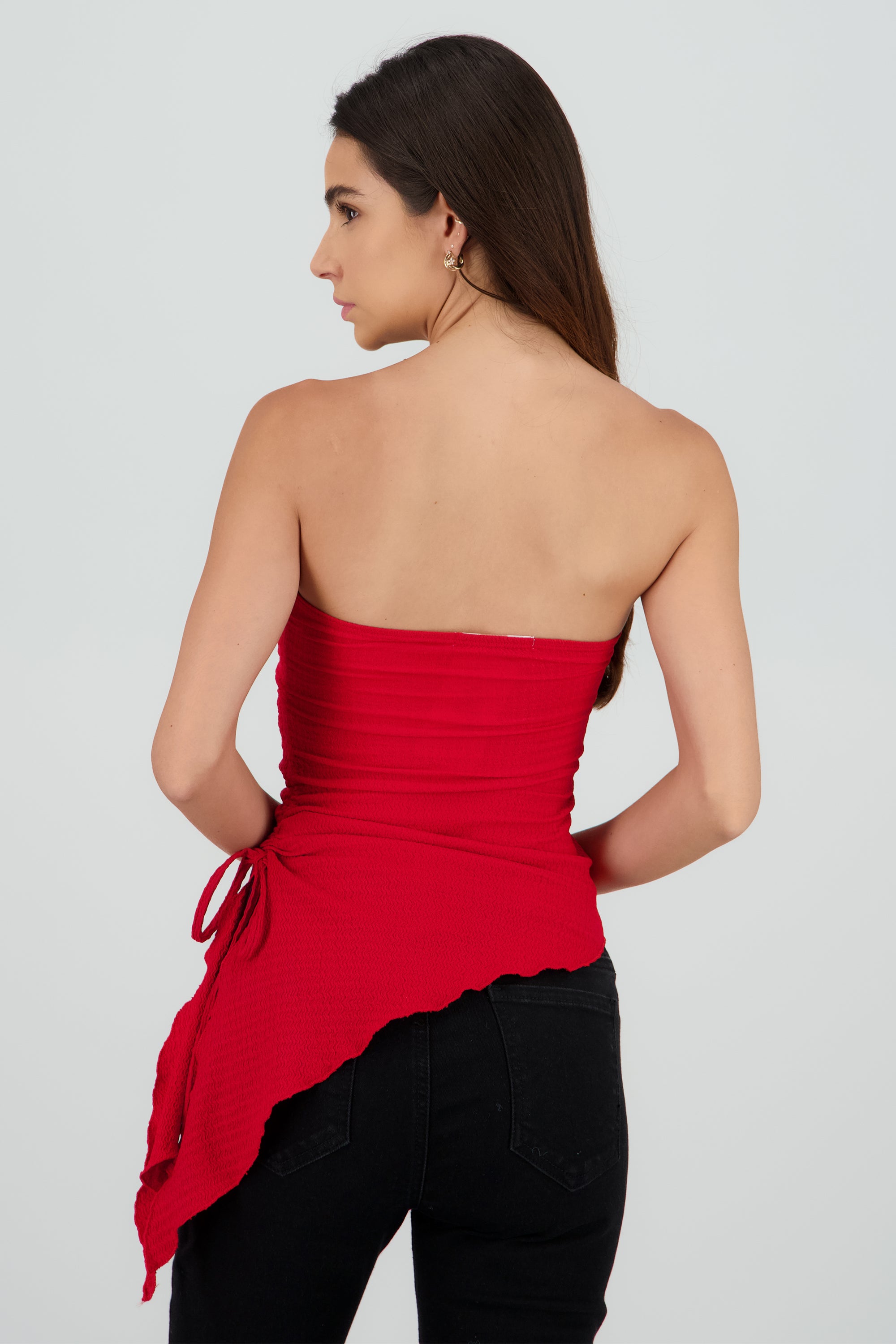 Top asimetrico textura ROJO