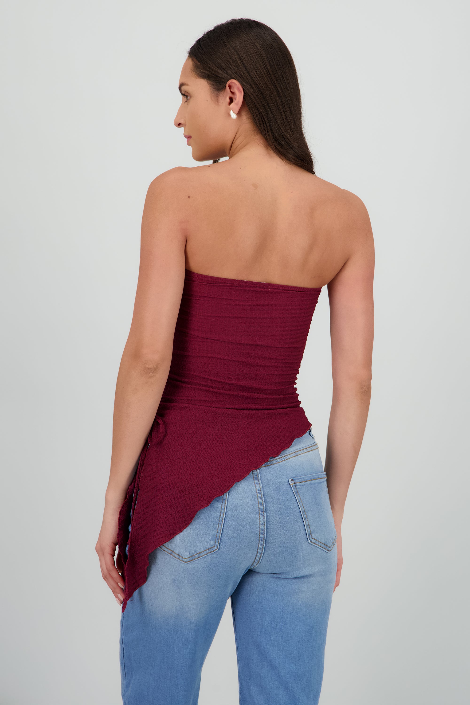 Top asimetrico textura VINO