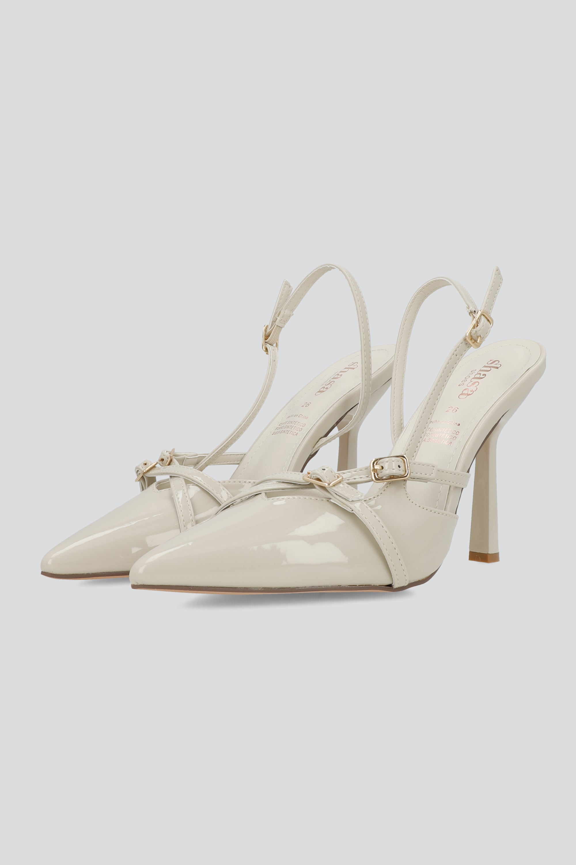 Tacon pointy tiras alto HUESO
