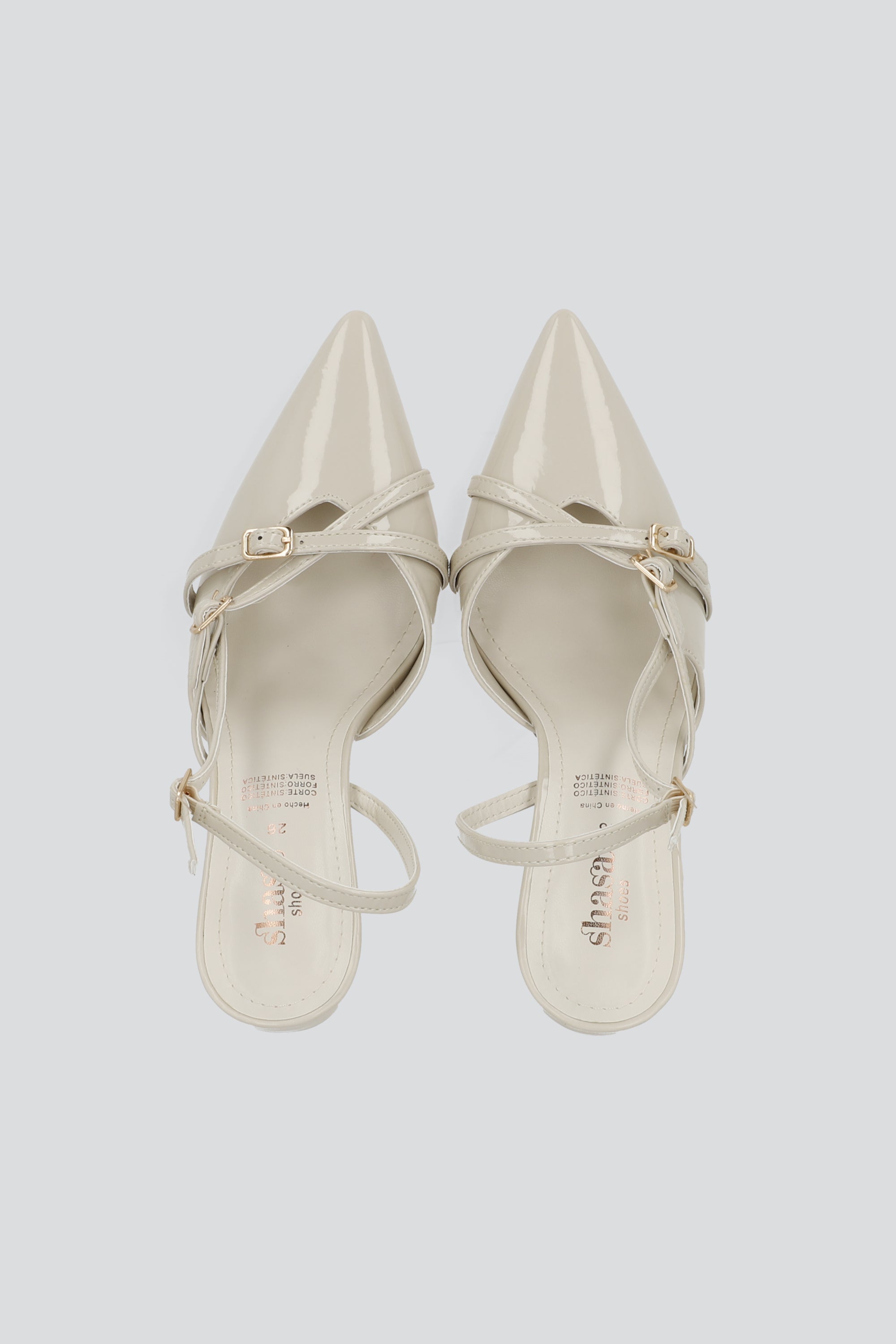 Tacon pointy tiras alto HUESO