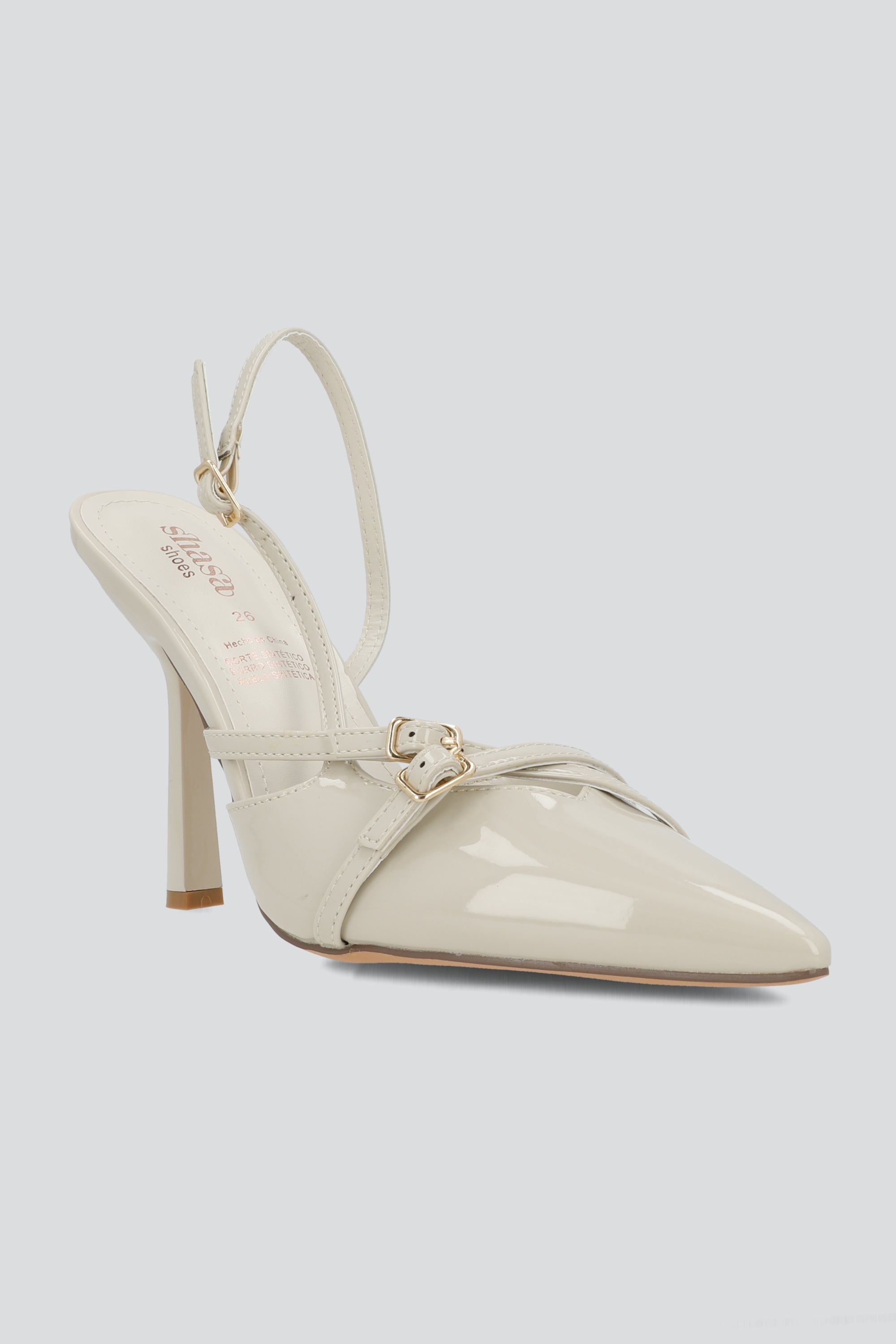 Tacon pointy tiras alto HUESO