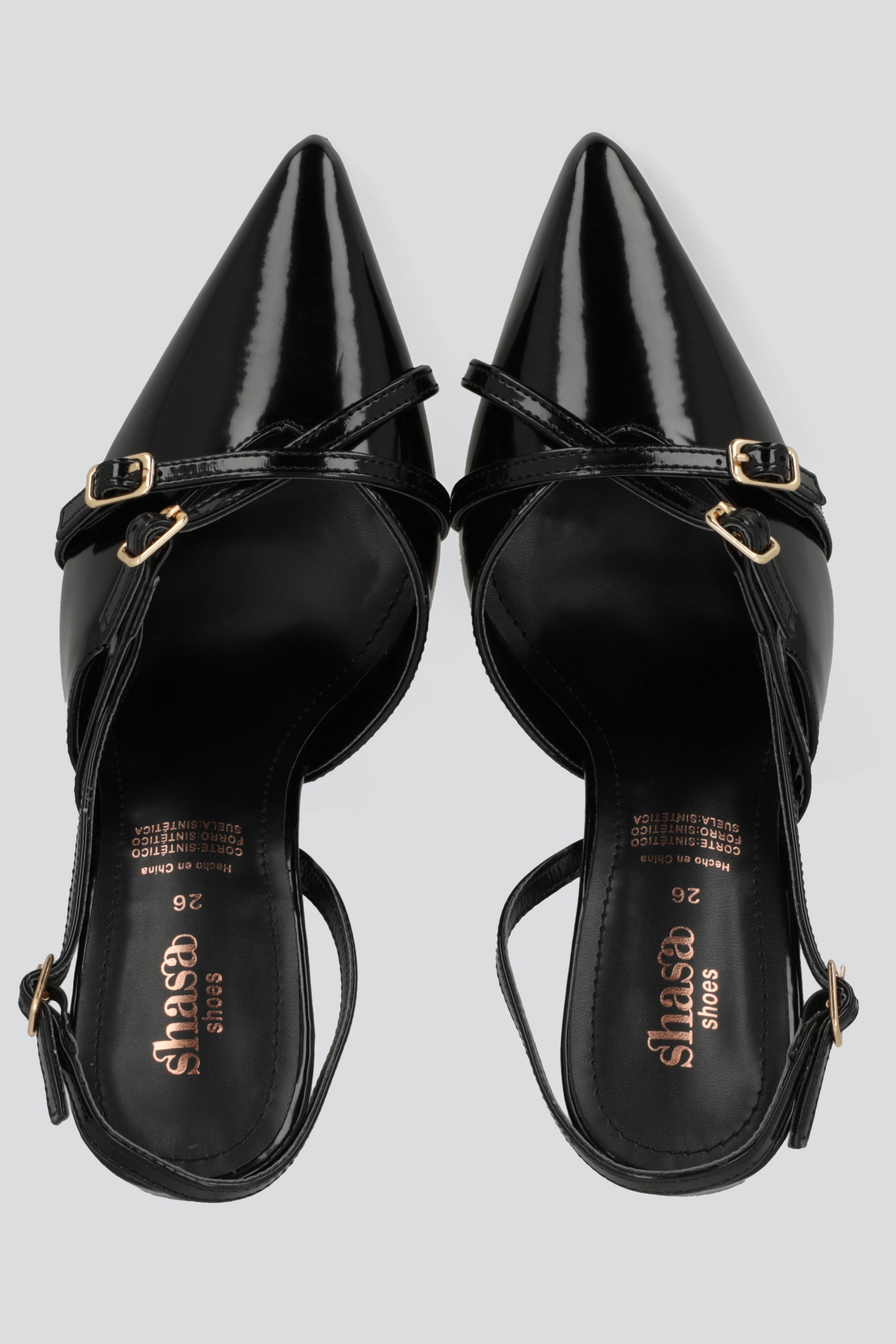 Tacon pointy tiras alto NEGRO