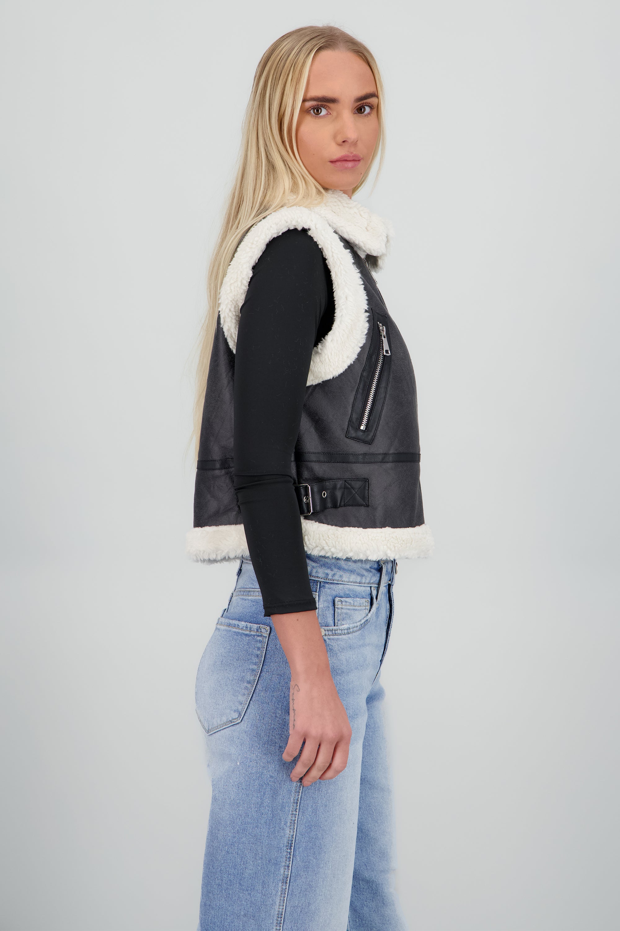 Chaleco det borrego NEGRO