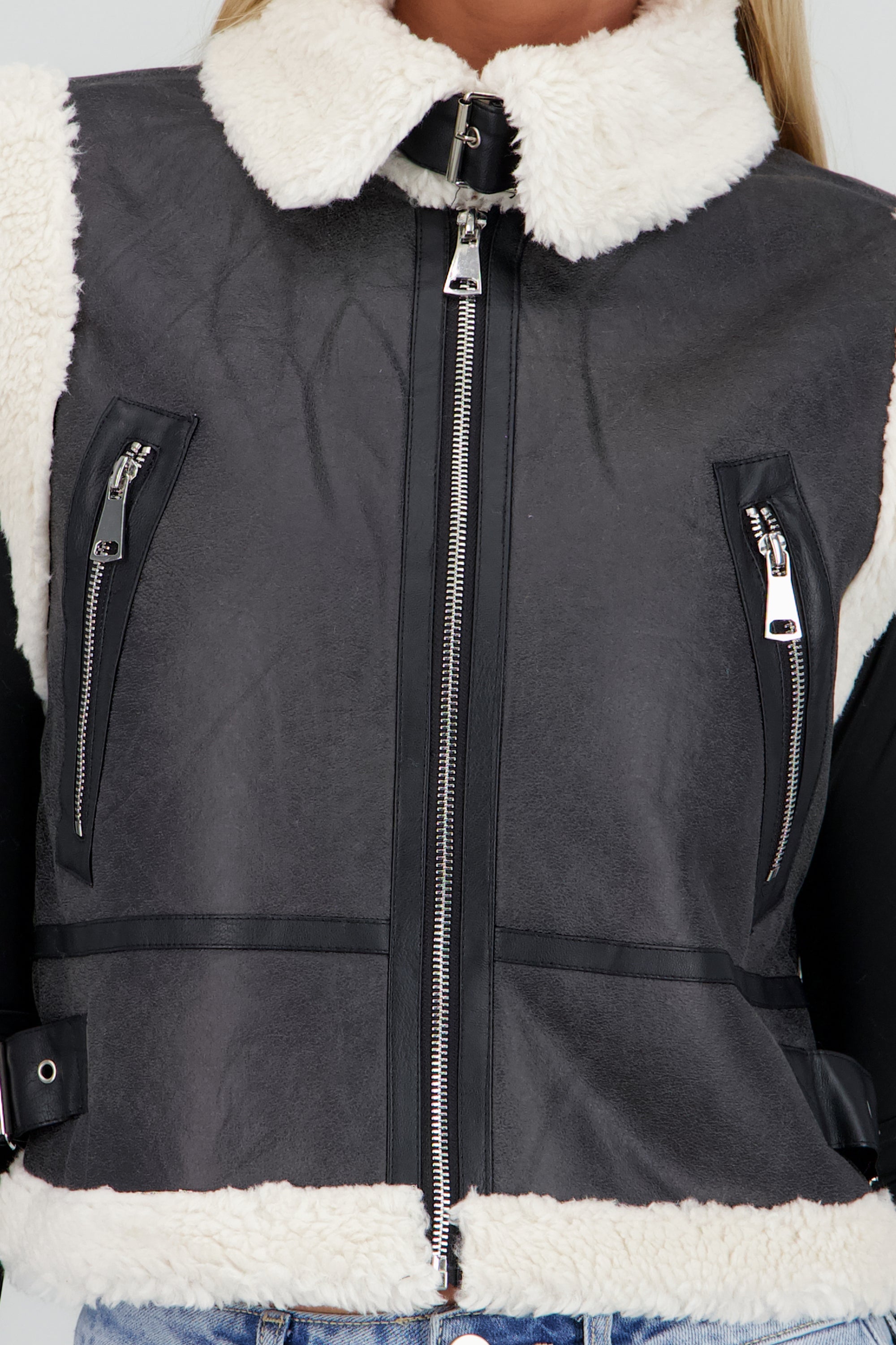 Chaleco det borrego NEGRO