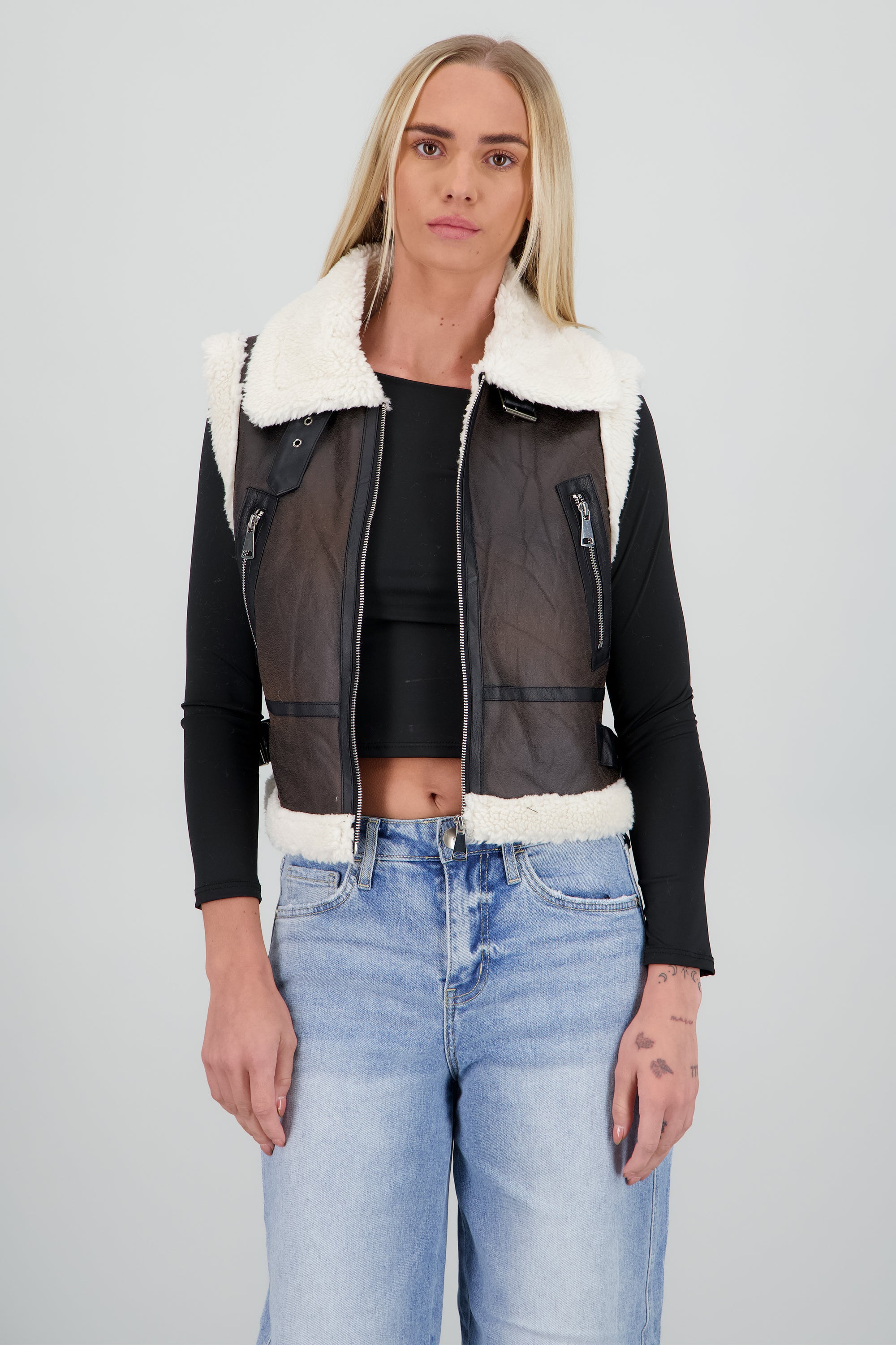 Chaleco det borrego CAFE OBSCURO