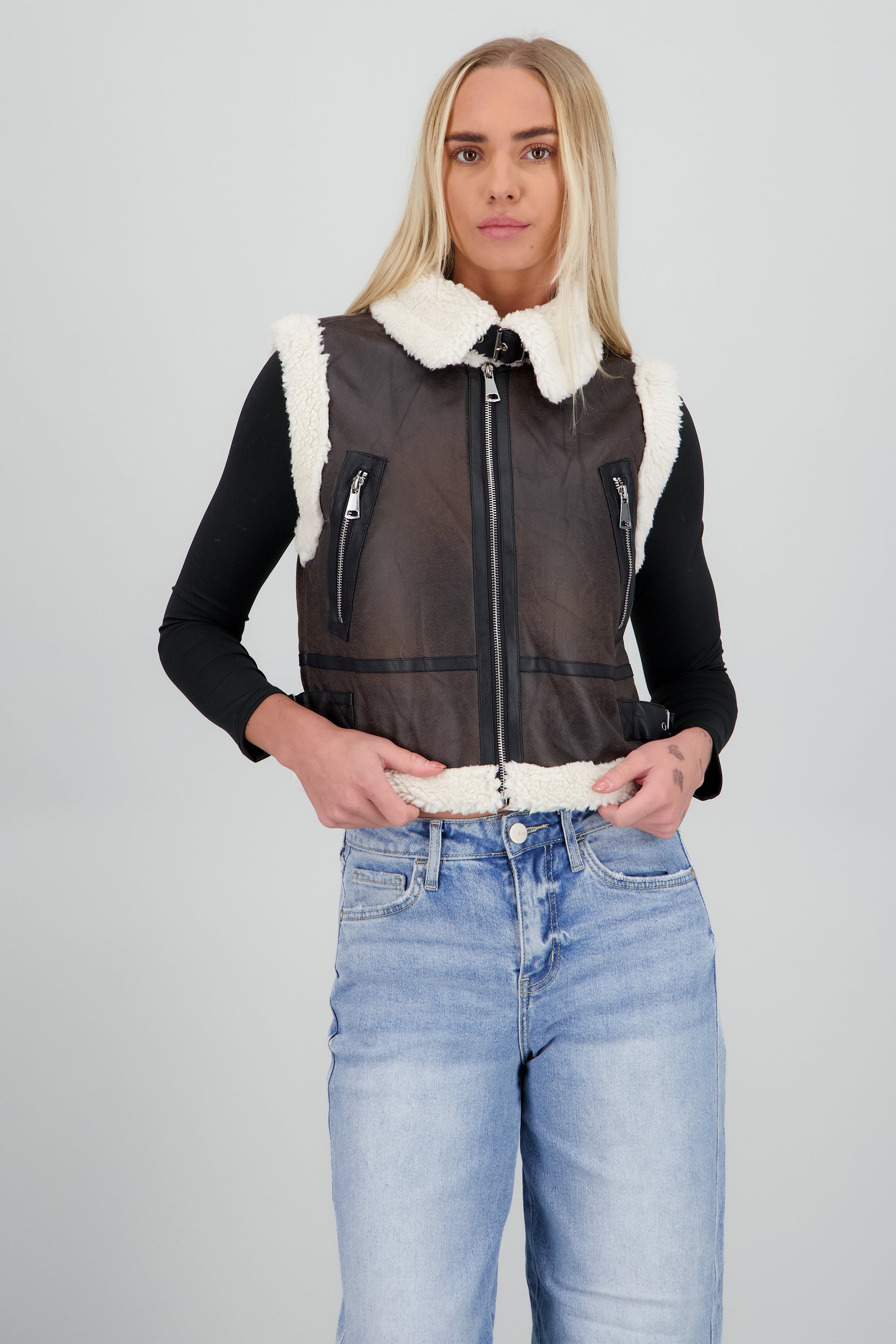 Chaleco det borrego CAFE OBSCURO