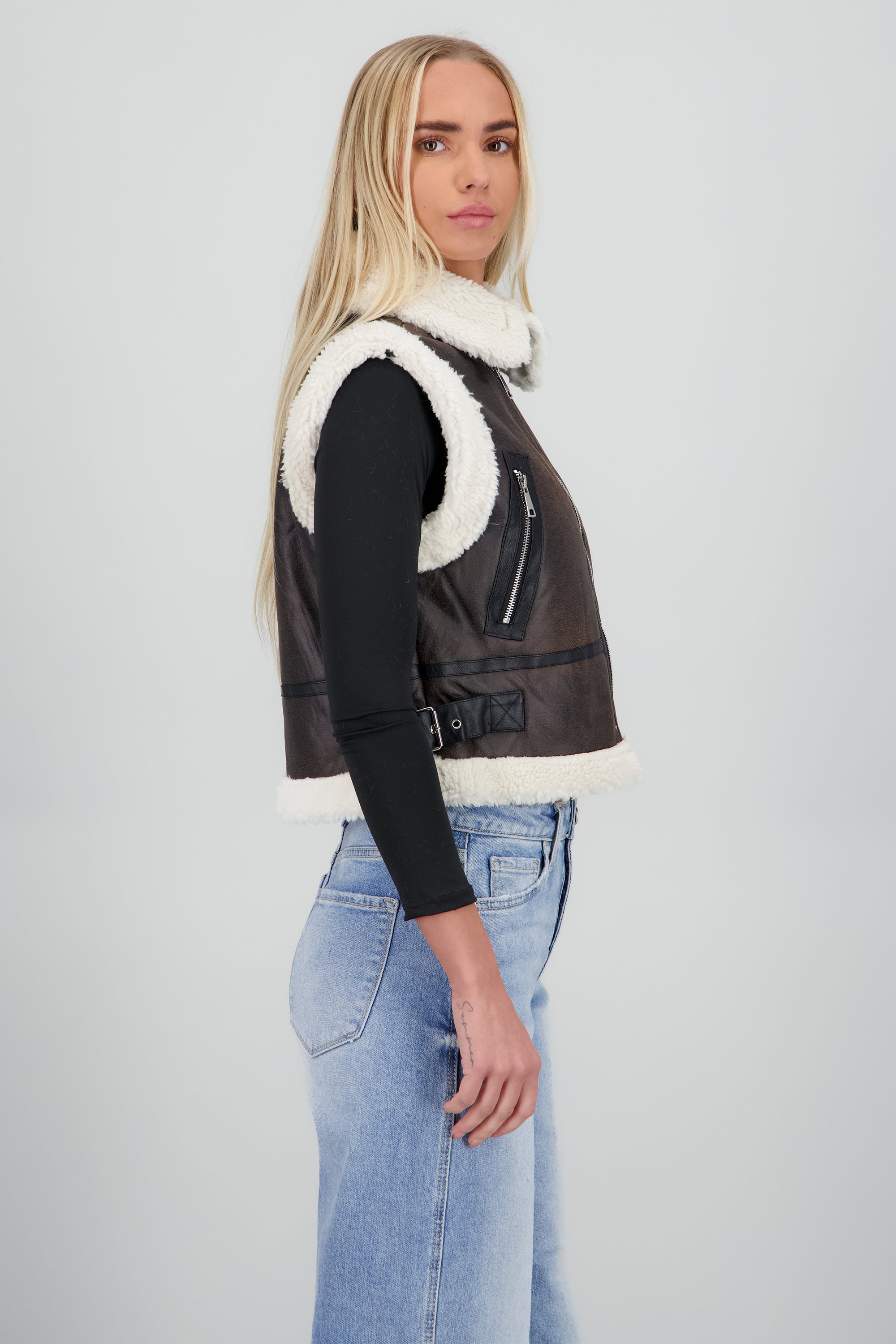 Chaleco det borrego CAFE OBSCURO