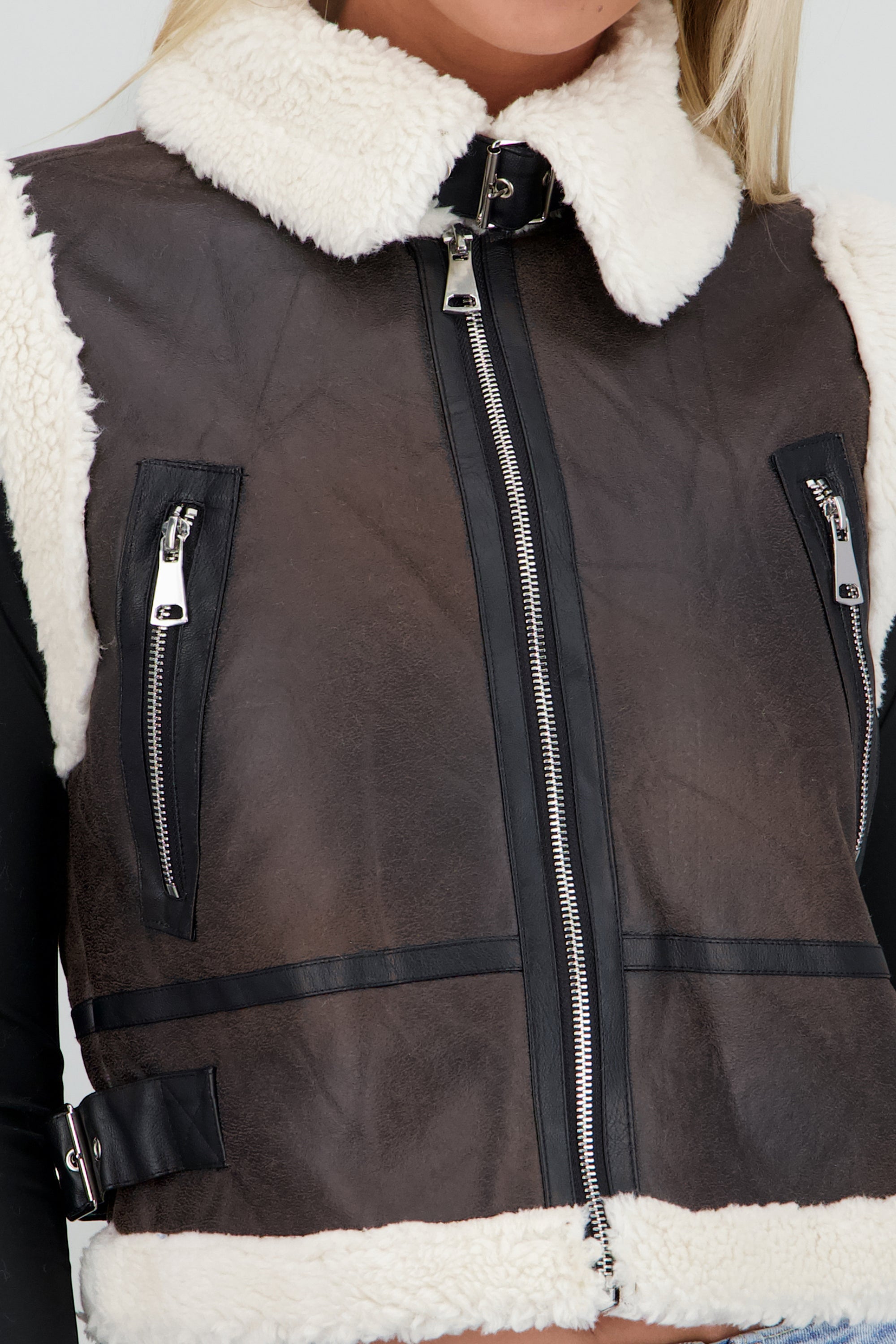 Chaleco det borrego CAFE OBSCURO