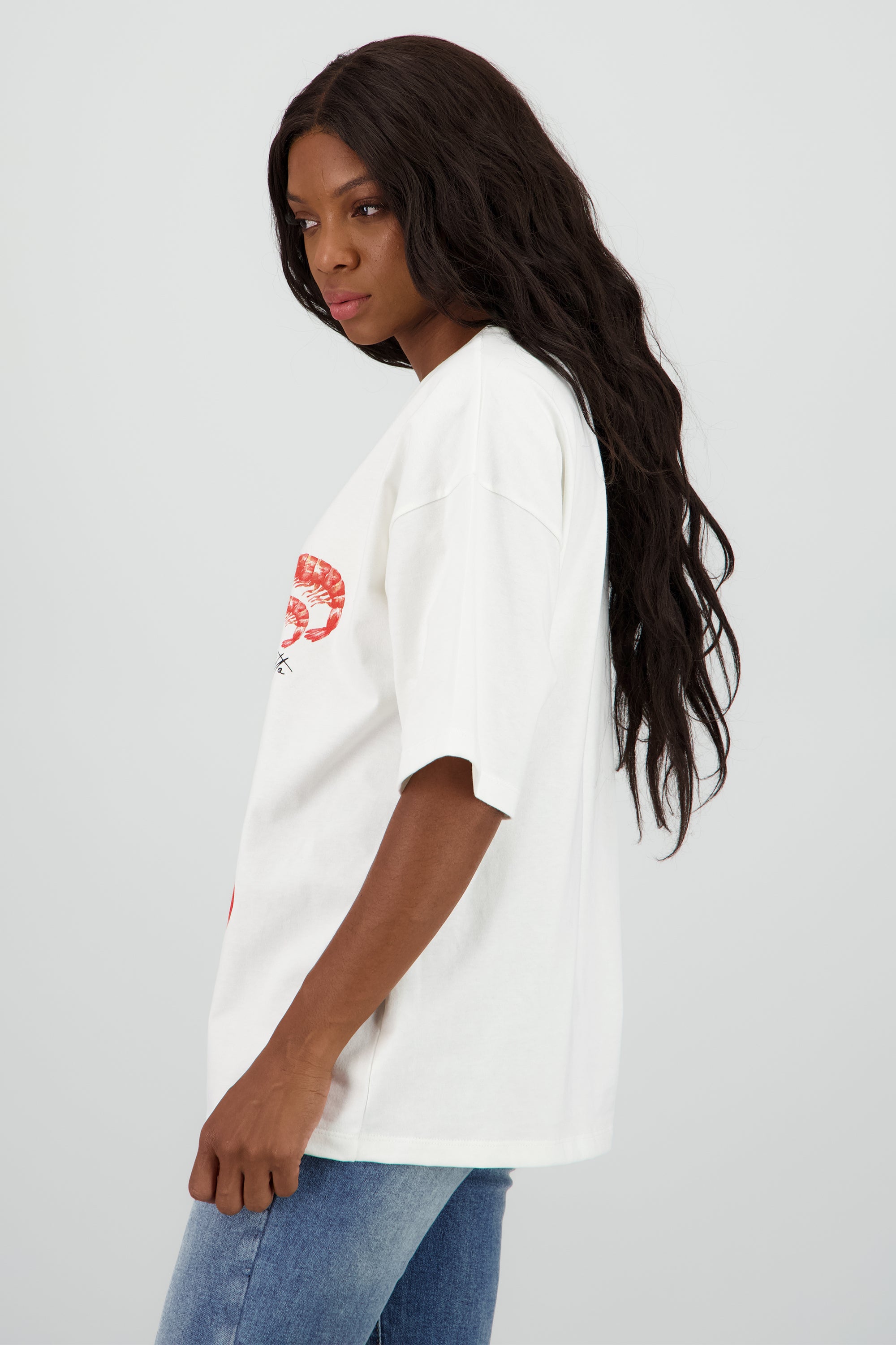 Playera estampada comida BLANCO