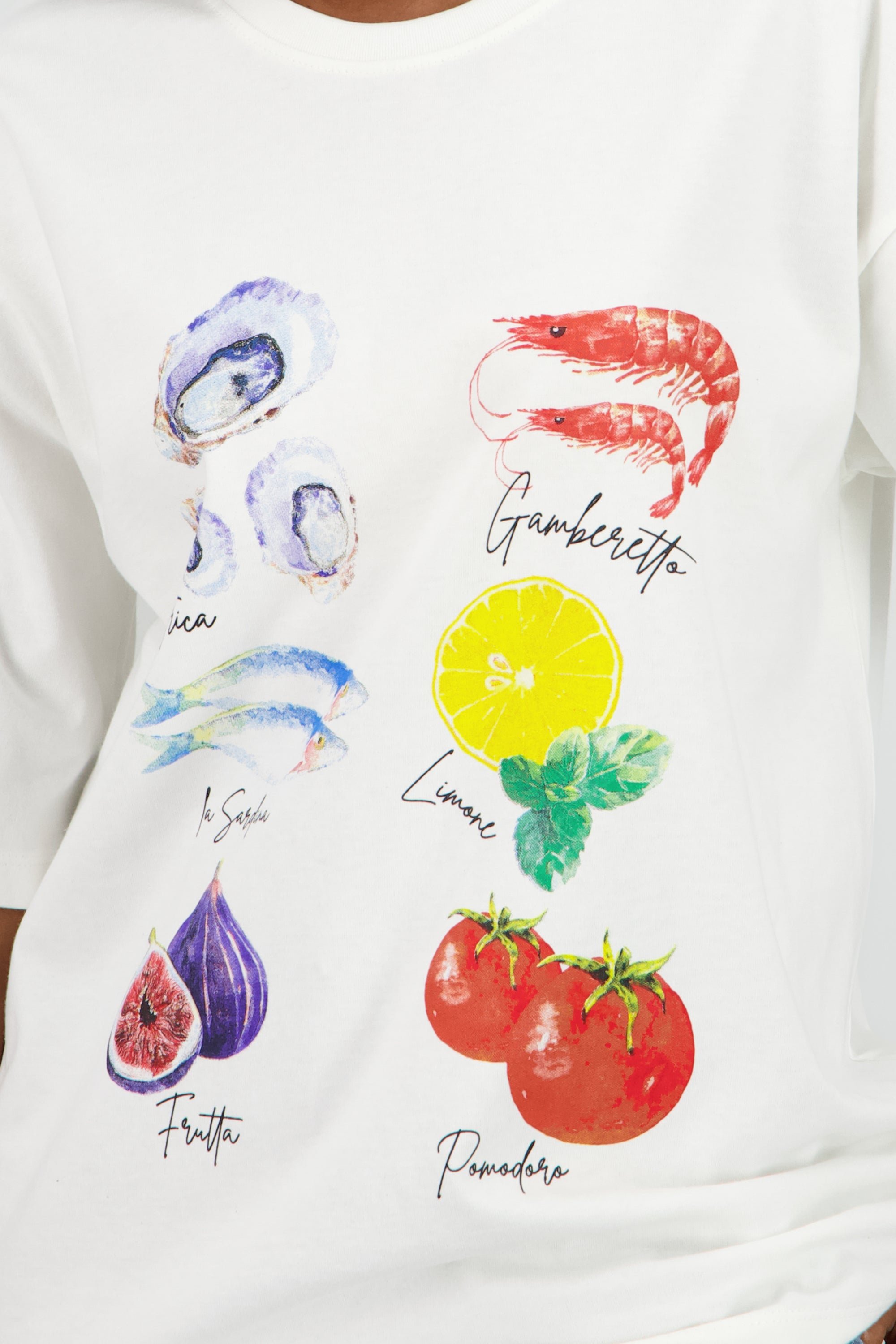 Playera estampada comida BLANCO