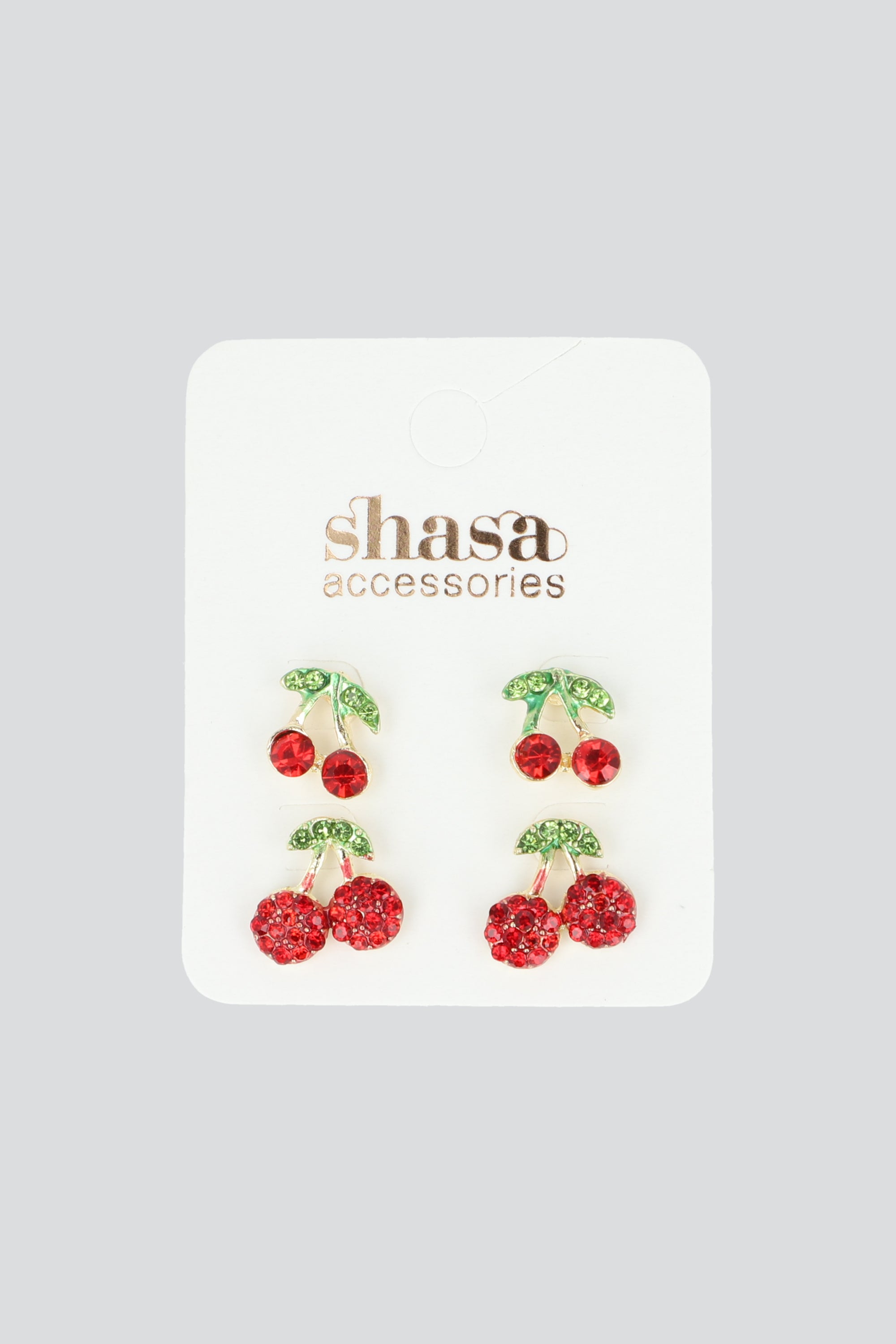 Set 2 pares aretes cerezas ORO