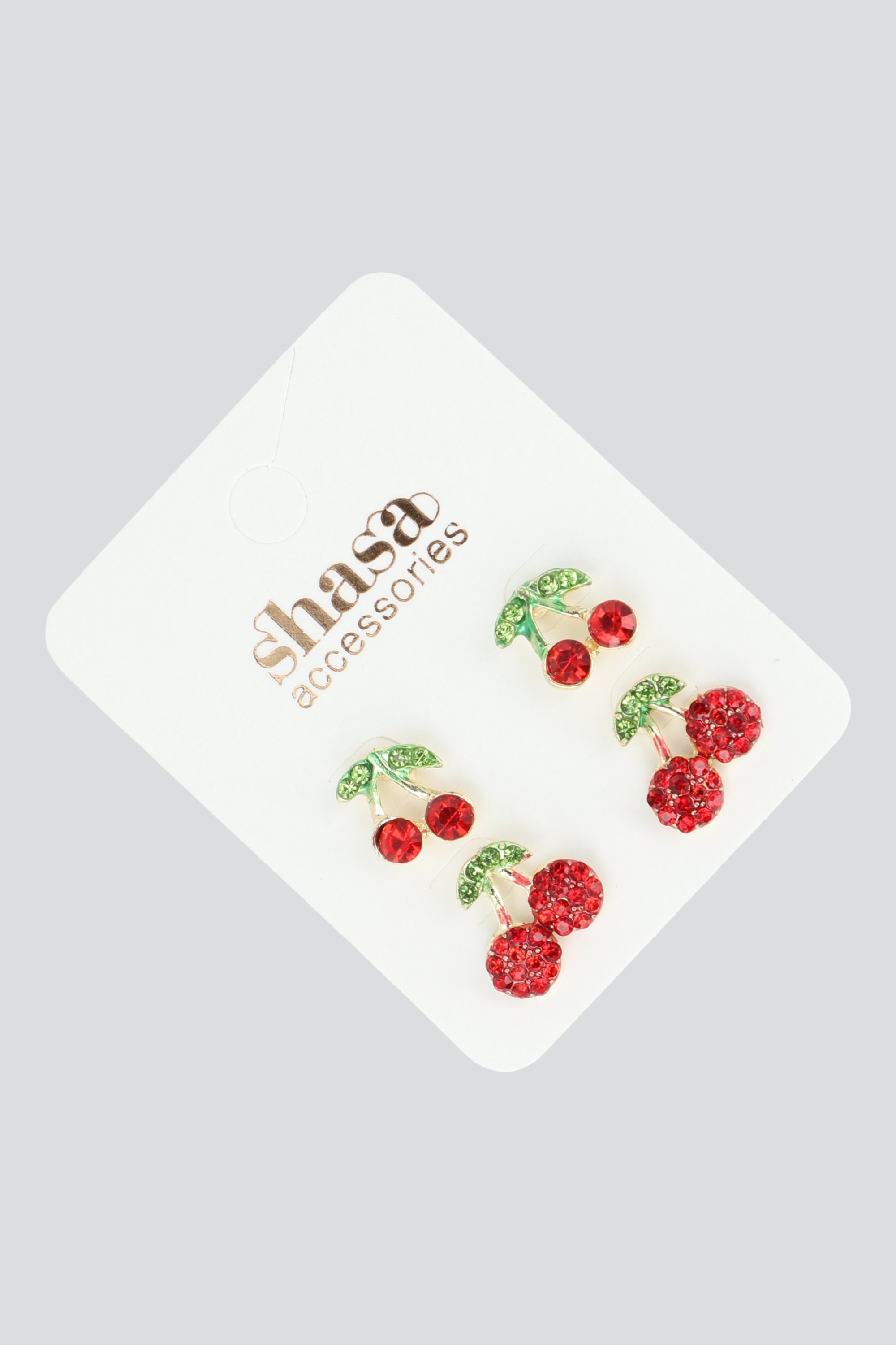 Set 2 pares aretes cerezas ORO