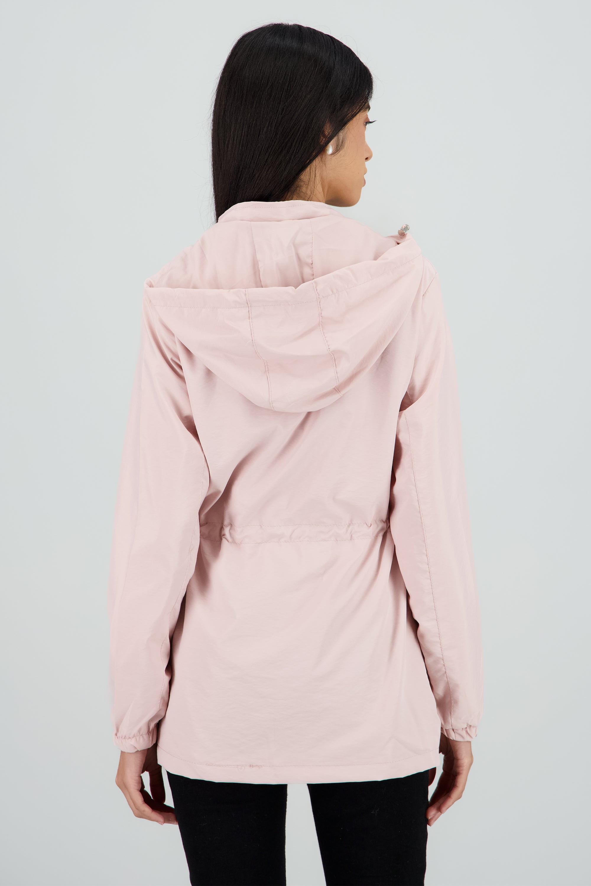 Gabardina corta tipo impermeable PALO DE ROSA