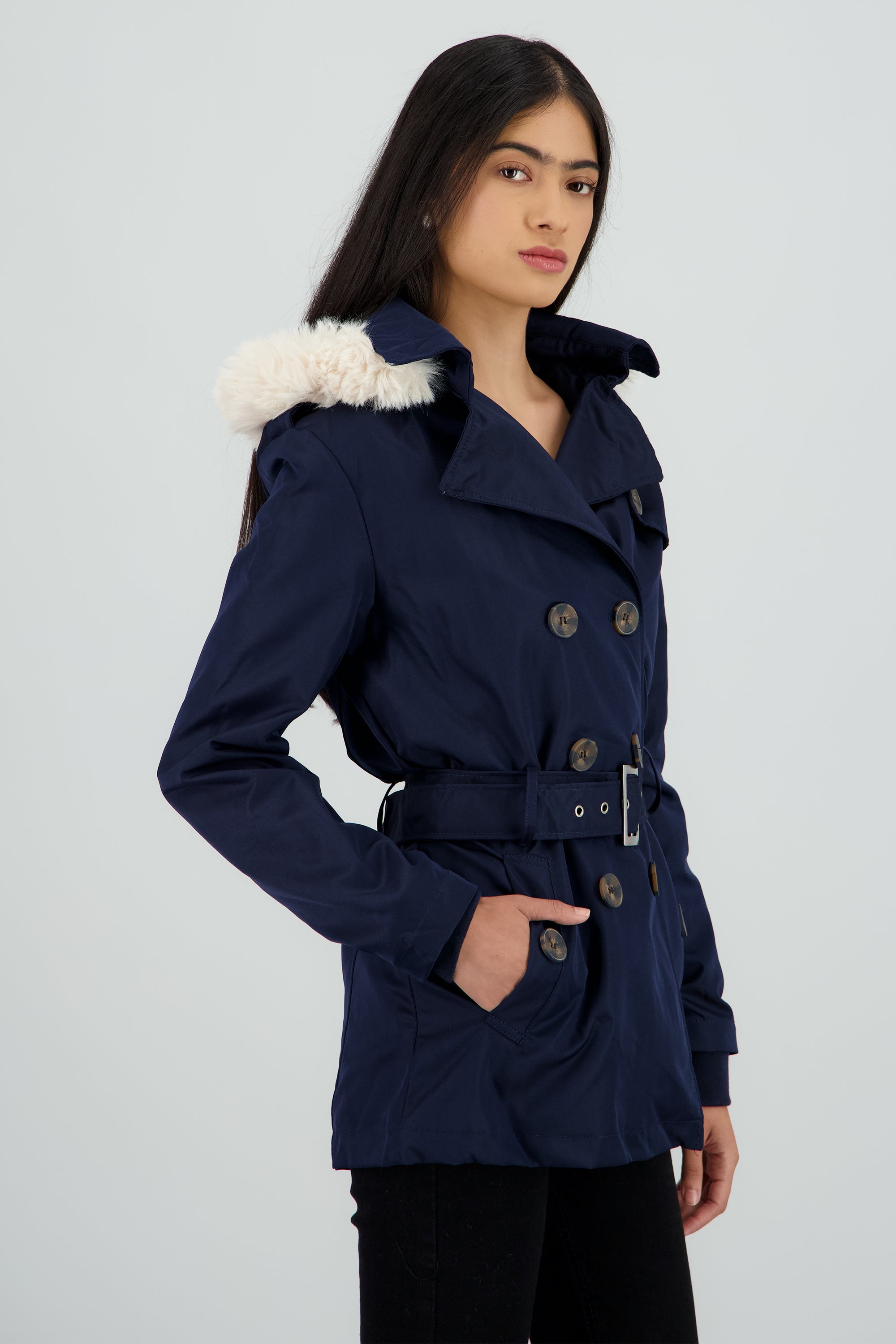 Gabardina con botones det peluche MARINO