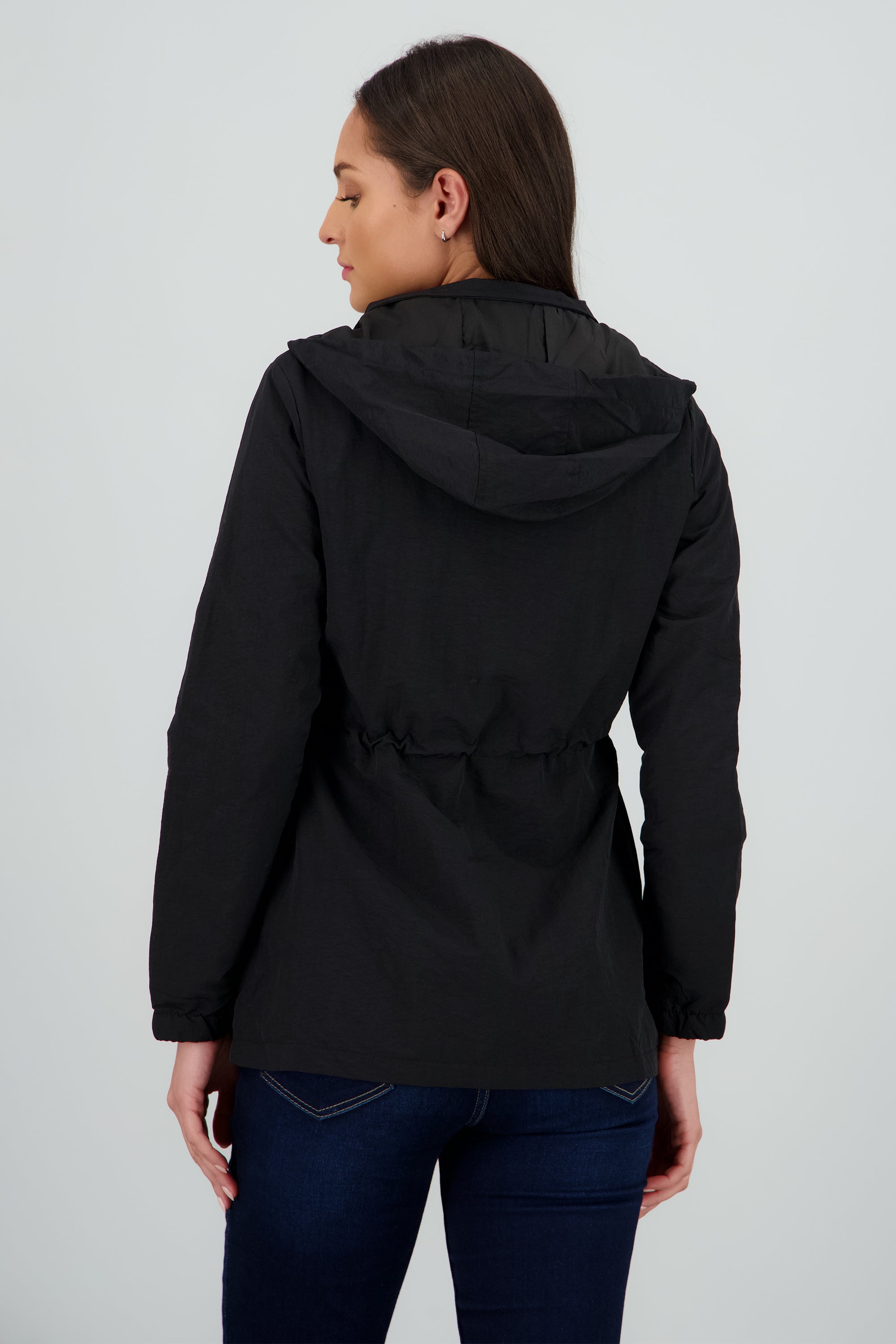 Gabardina con gorro det jareta NEGRO