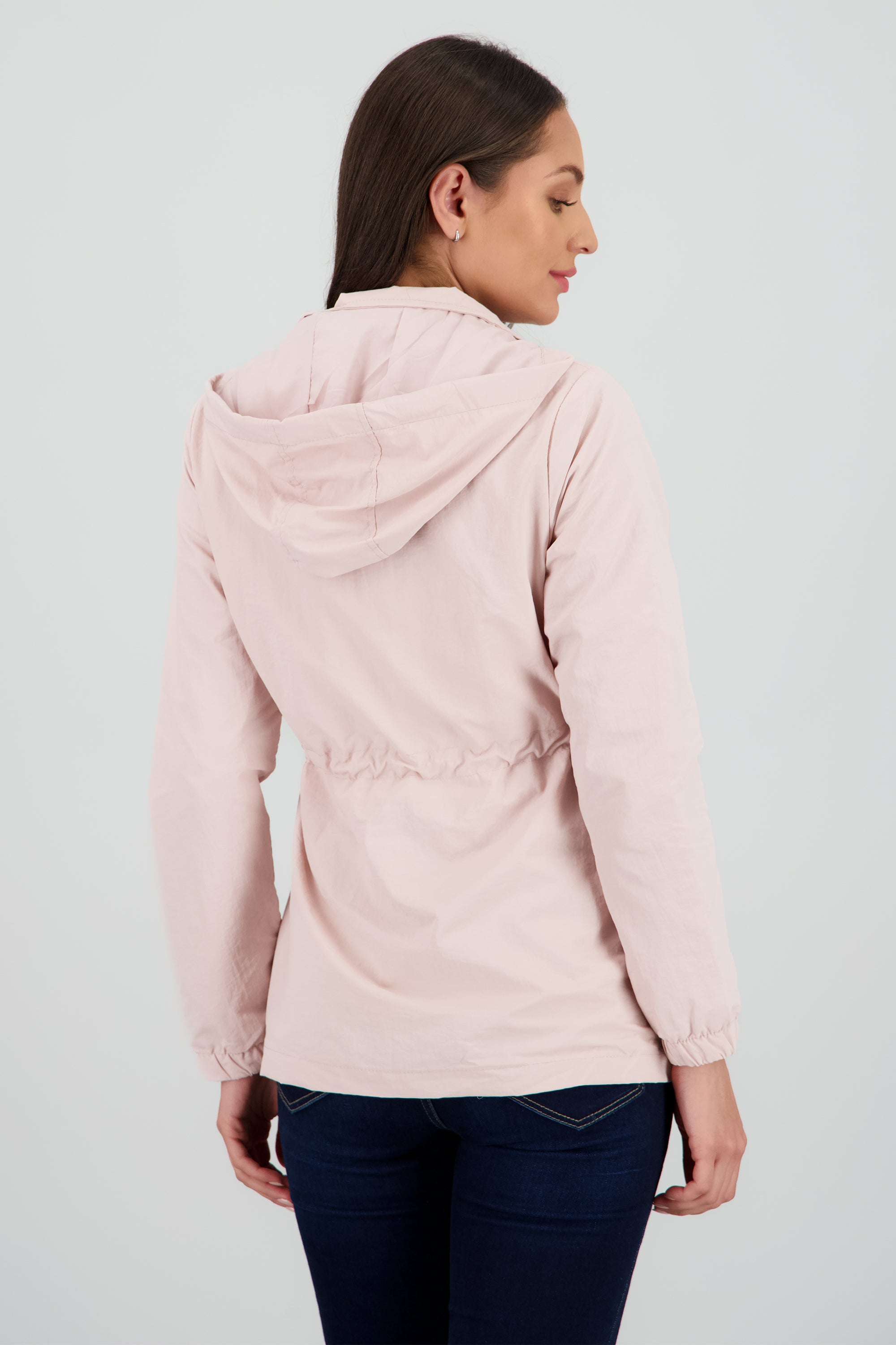 Gabardina con gorro det jareta PALO DE ROSA