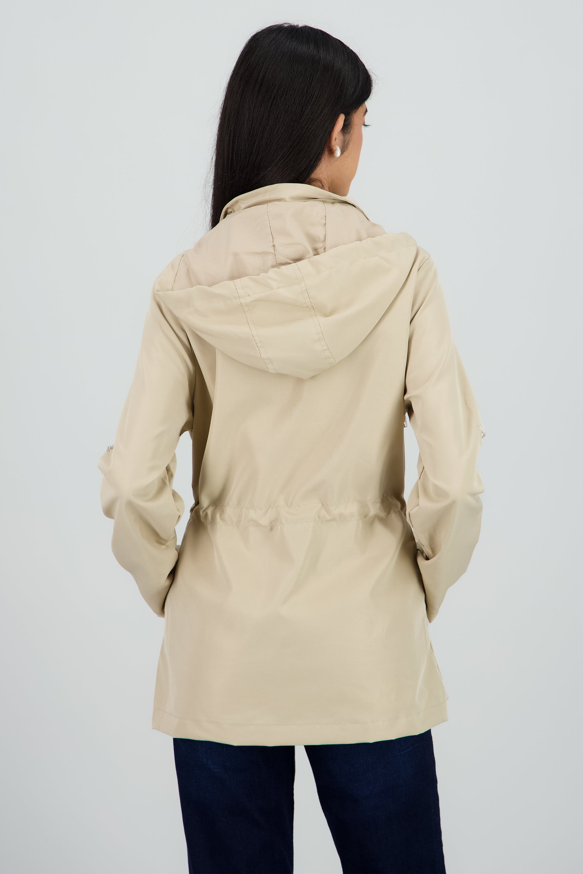 Gabardina tipo impermeable con bolsas BEIGE