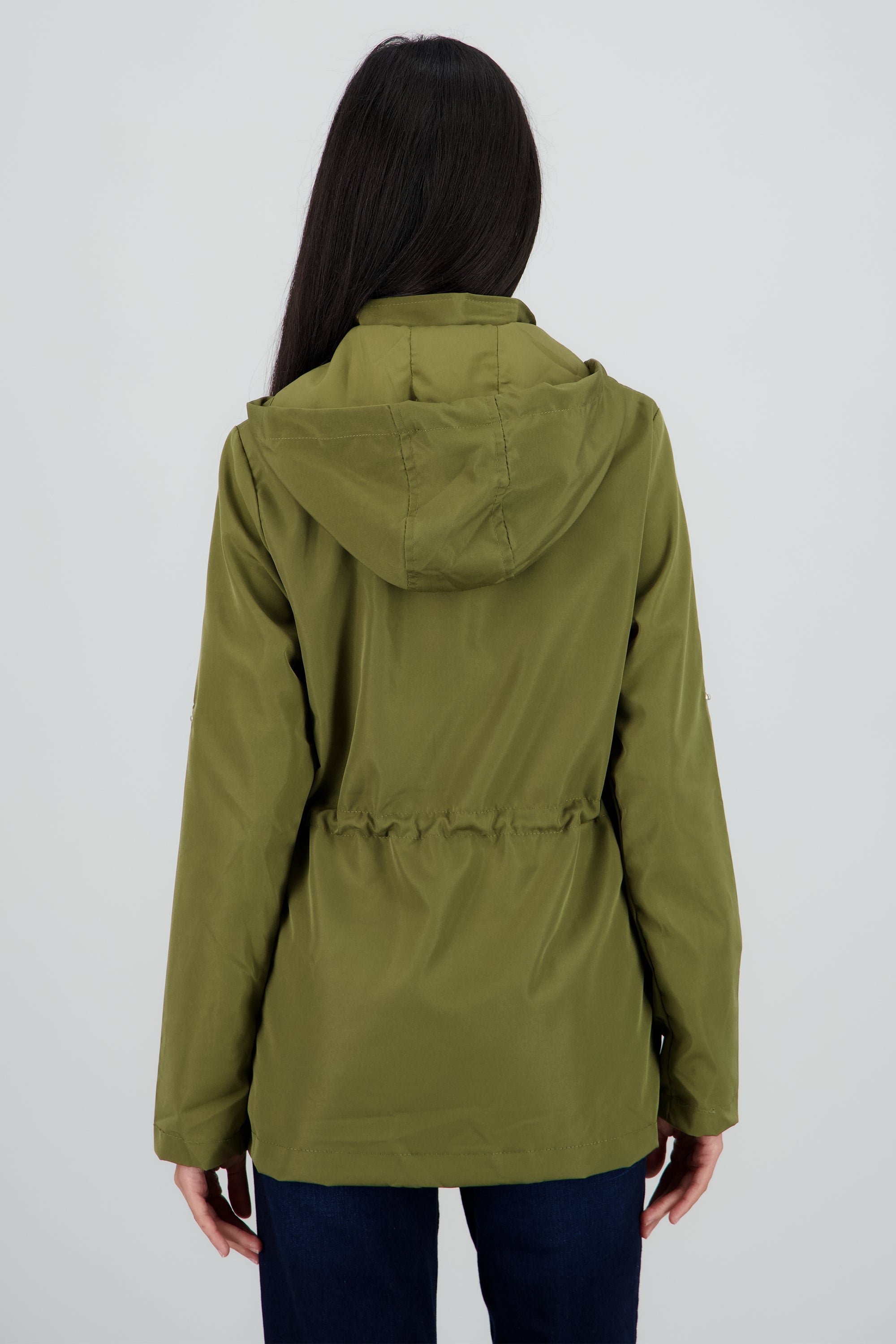 Gabardina tipo impermeable con bolsas OLIVO