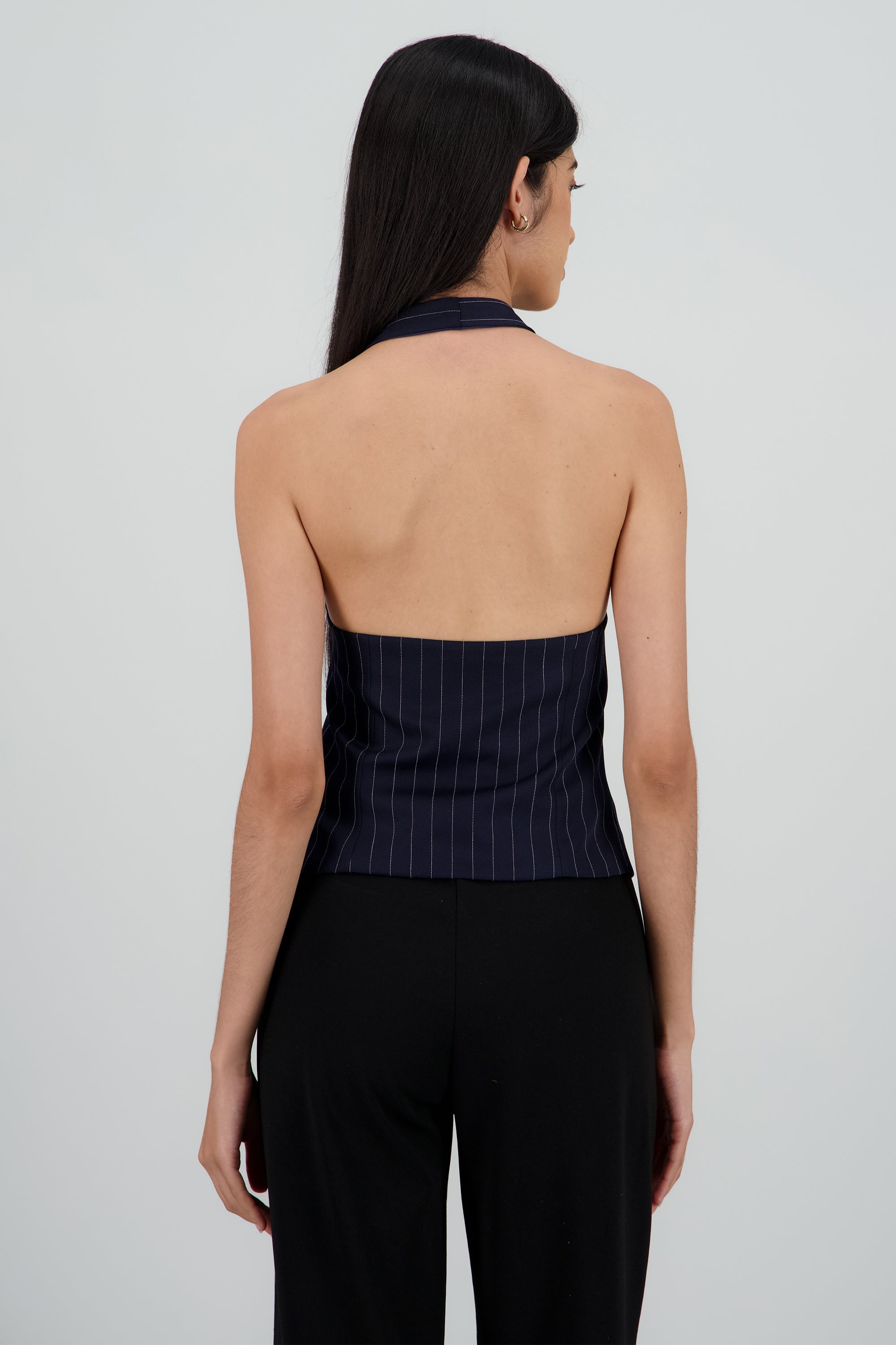 Top halter sastreado detalle botones MARINO COMBO