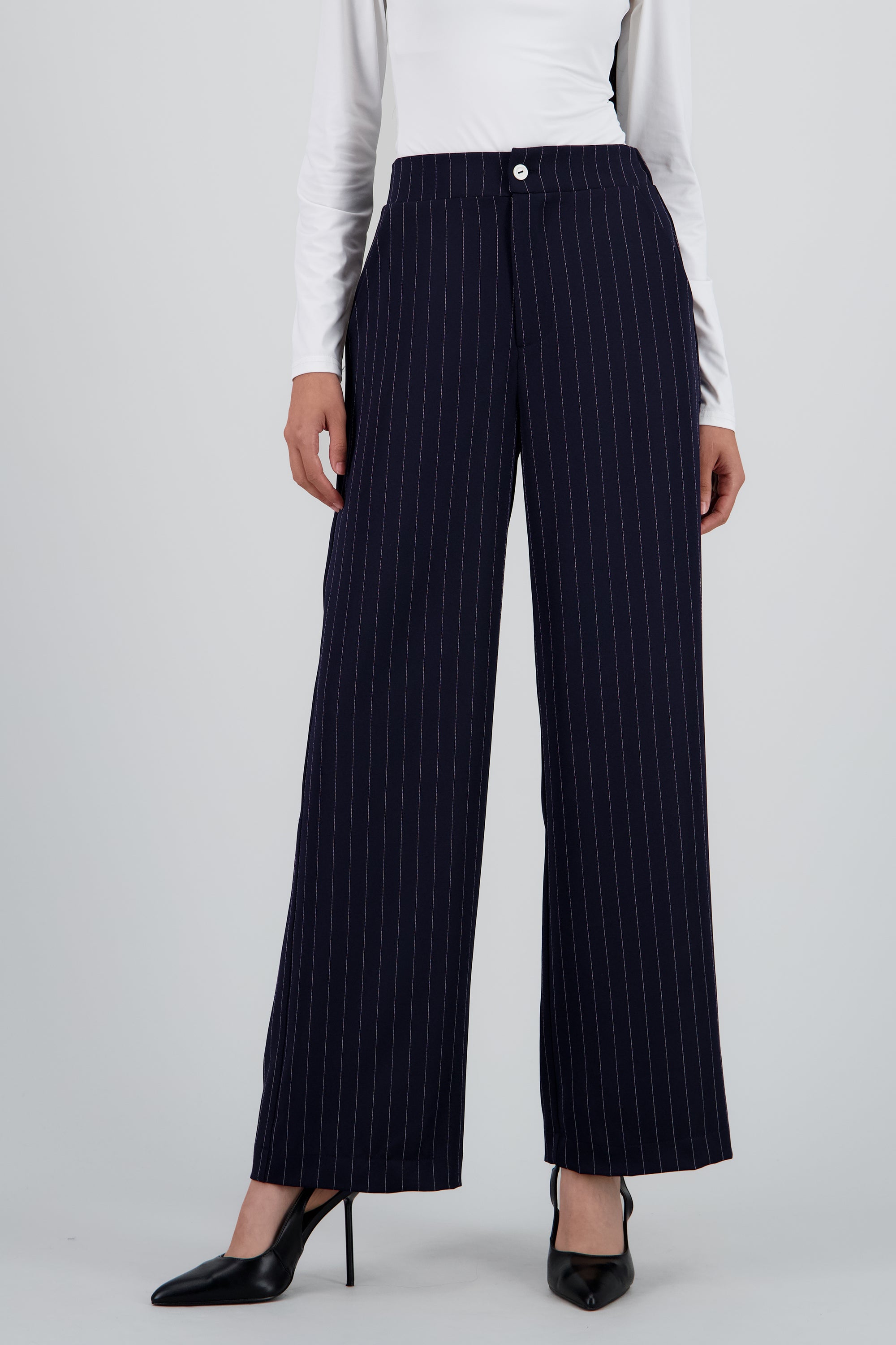 Pantalon recto sastreado detalle boton MARINO COMBO