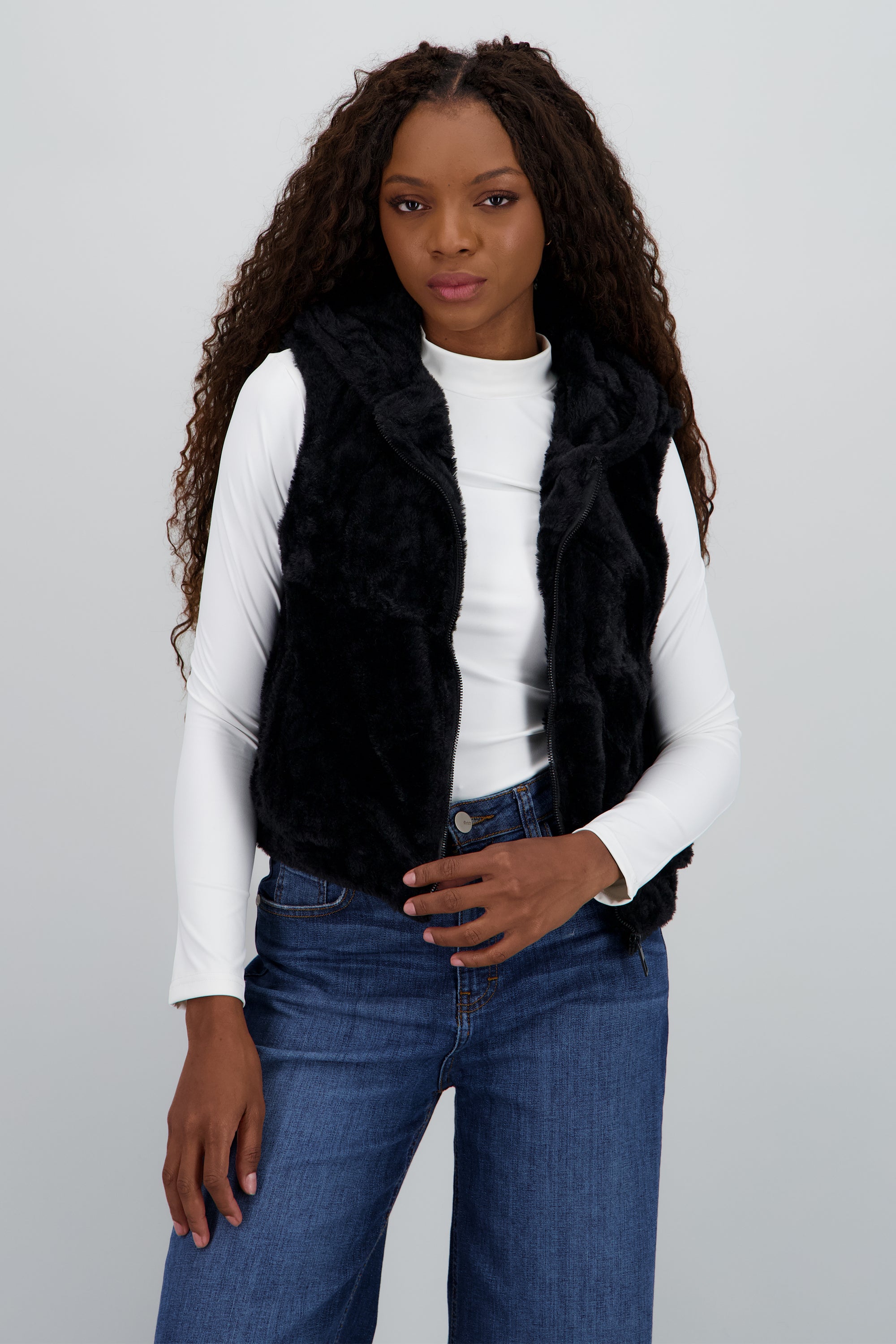 Chaleco de peluche NEGRO