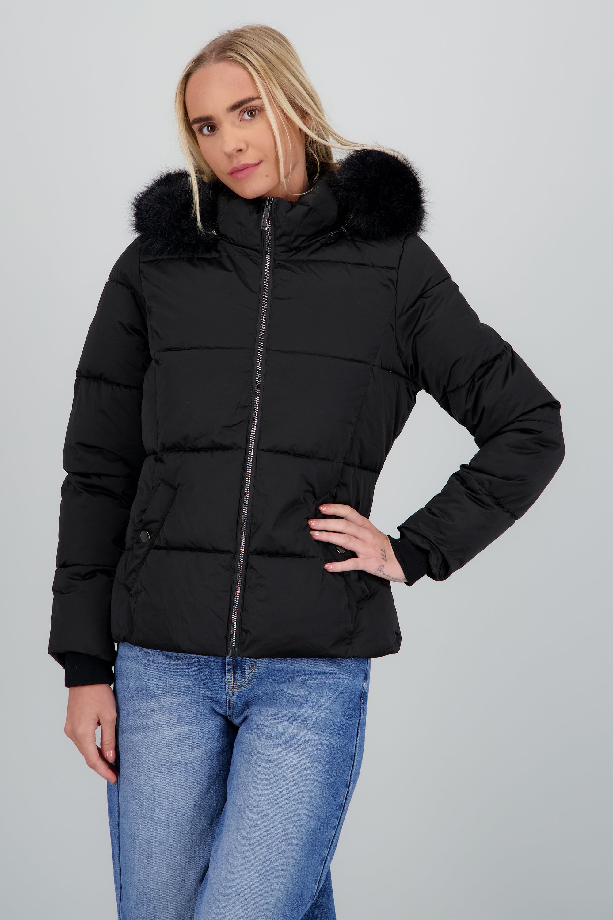 Chamarra puffer det peluche NEGRO