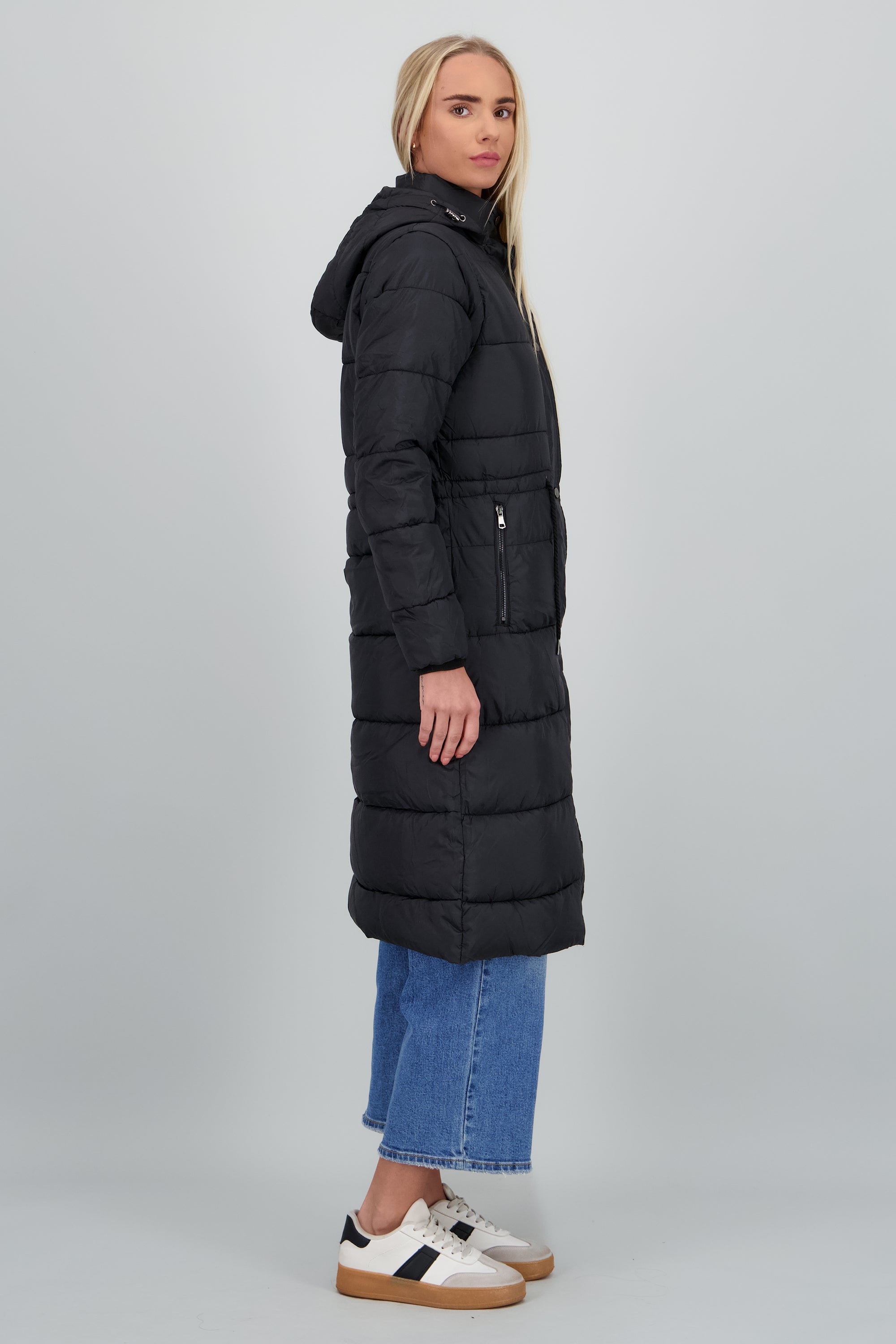 Chamarra puffer larga NEGRO