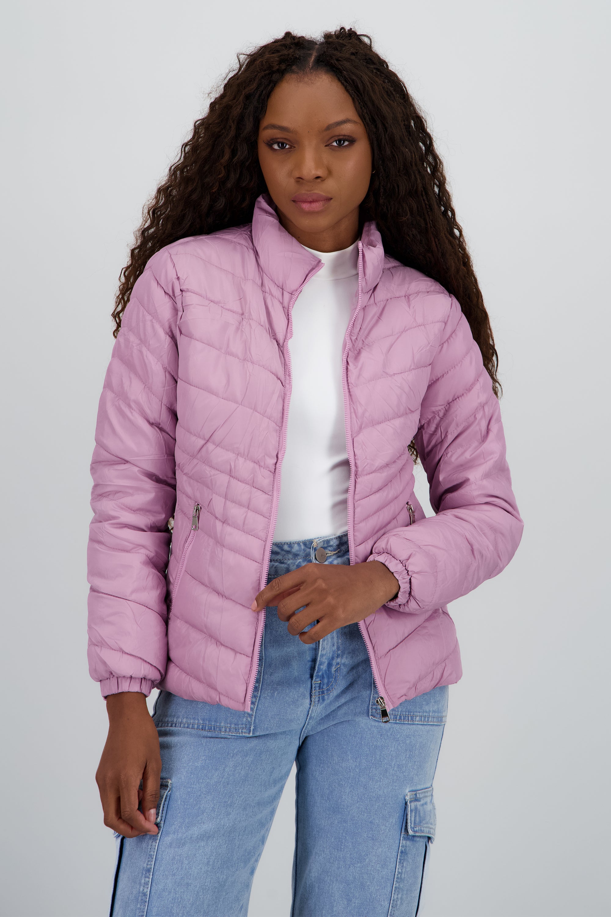 Chamarra puffer corta LILA