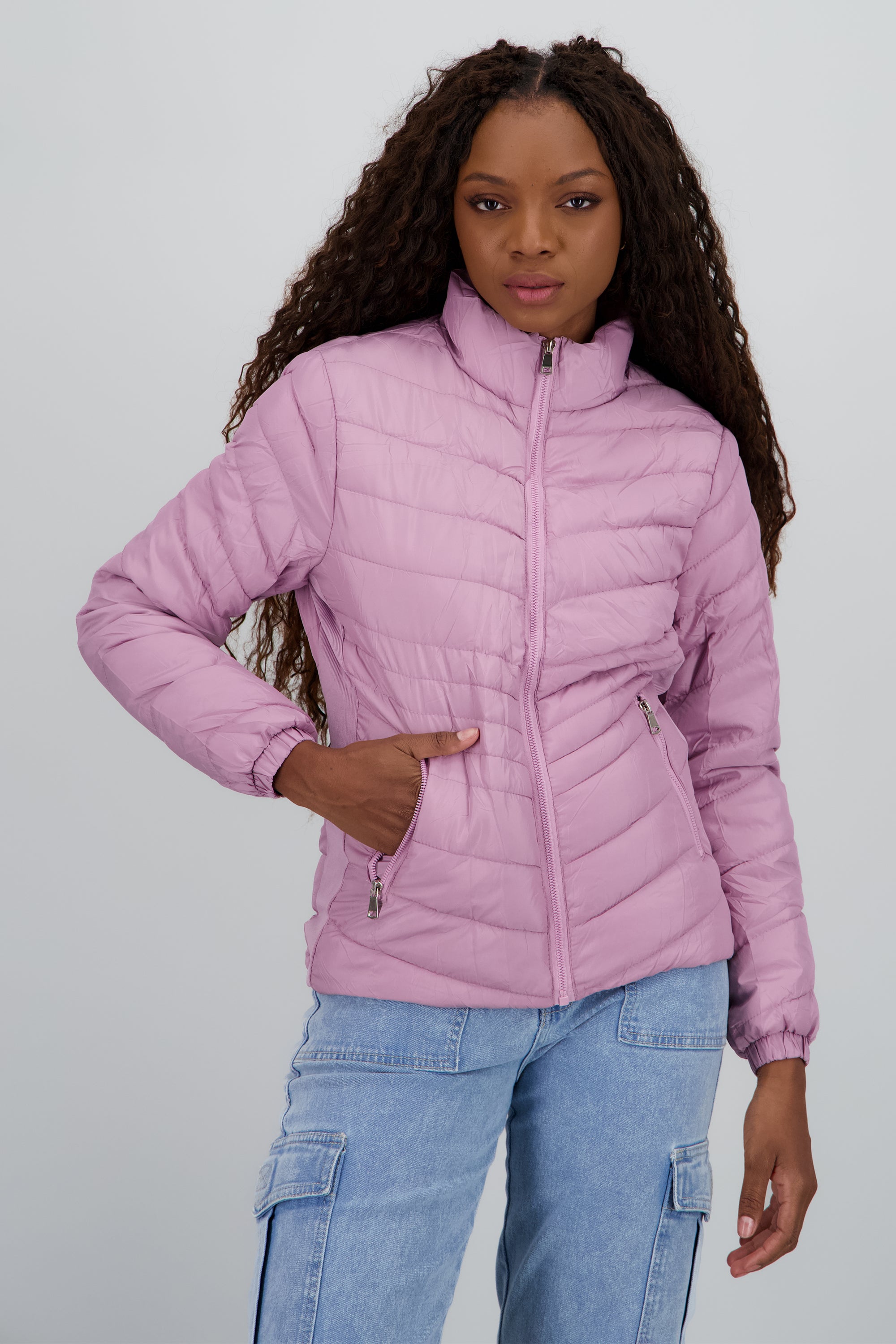 Chamarra puffer corta LILA