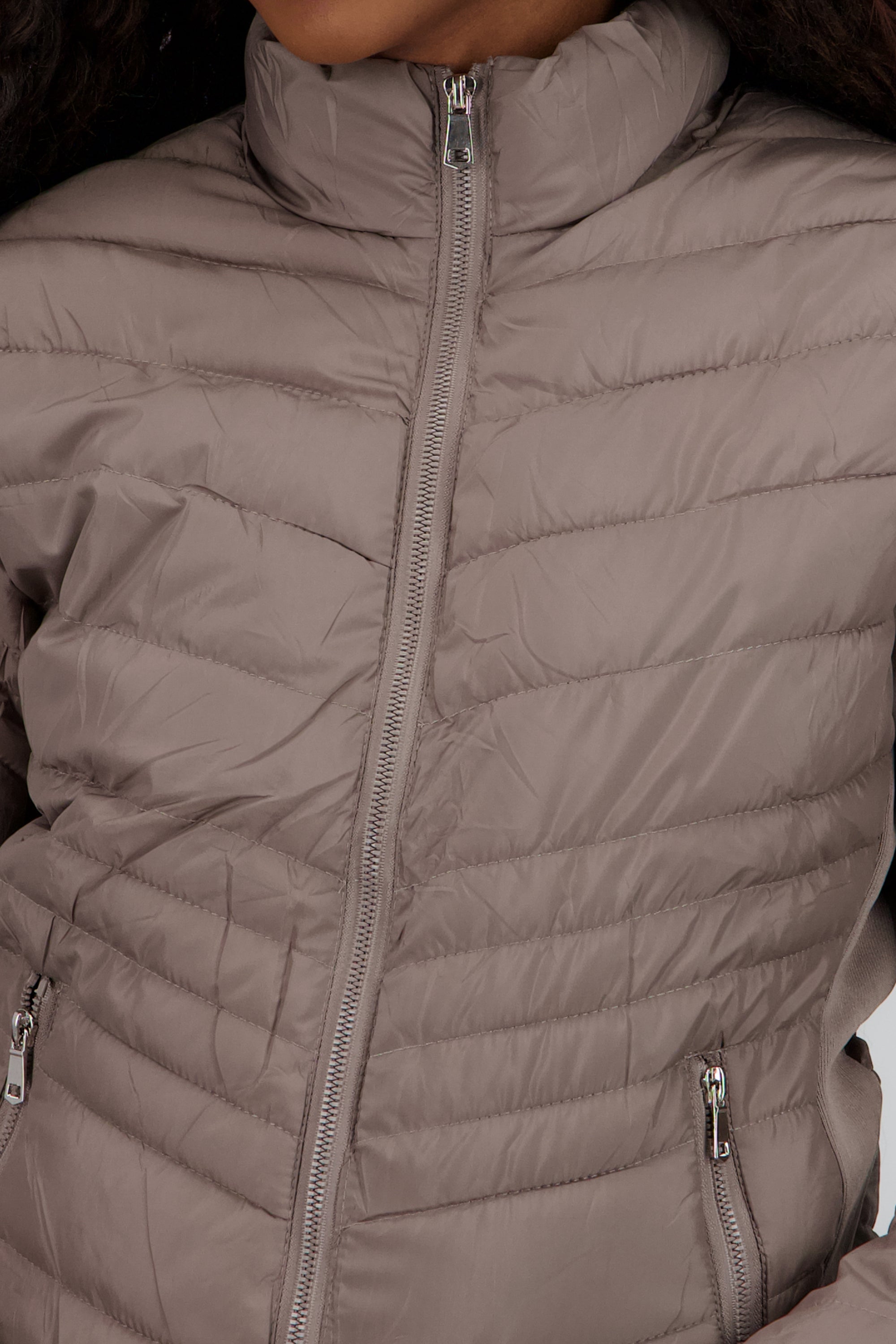 Chamarra puffer corta TAUPE