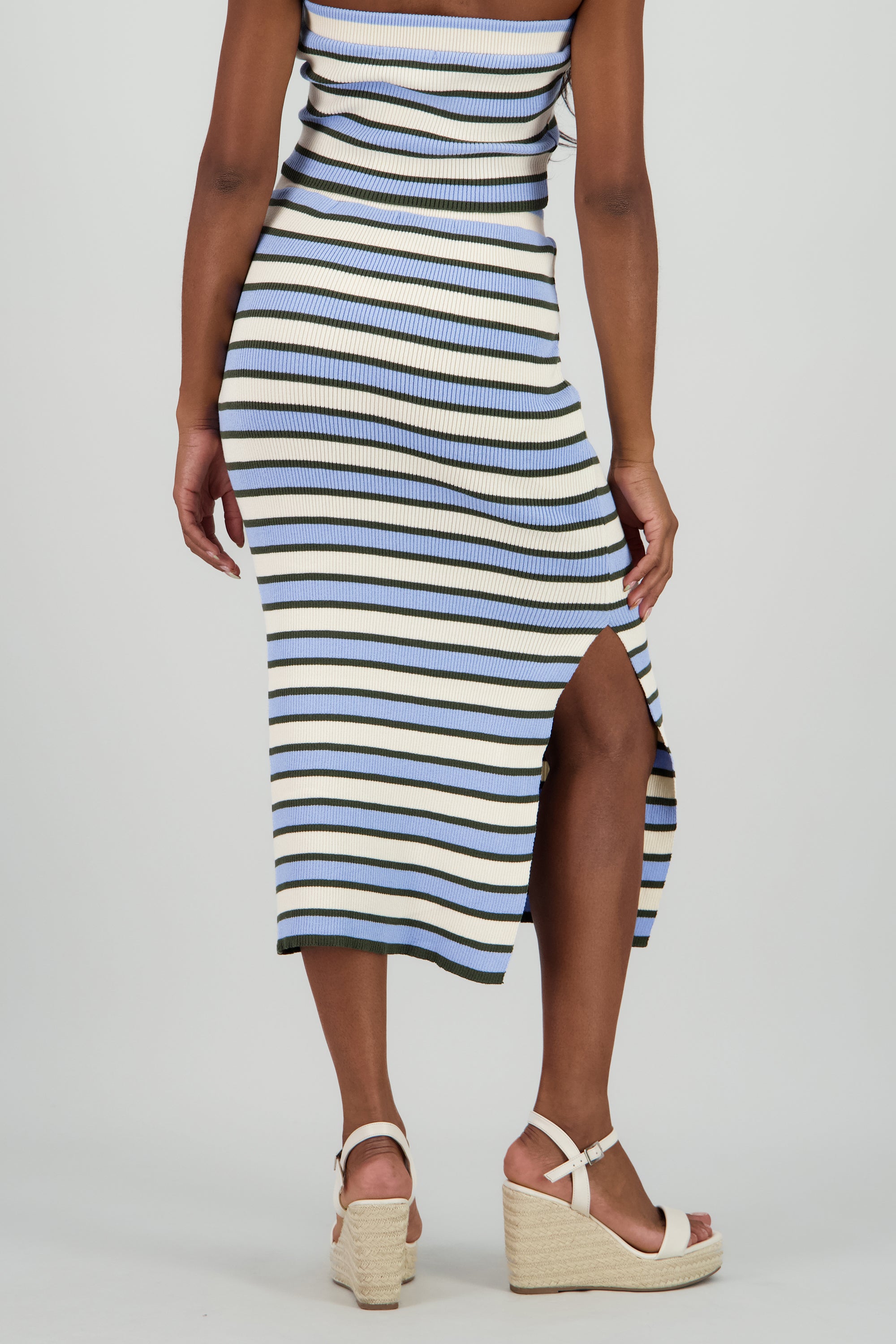 Falda midi rayas AZUL COMBO