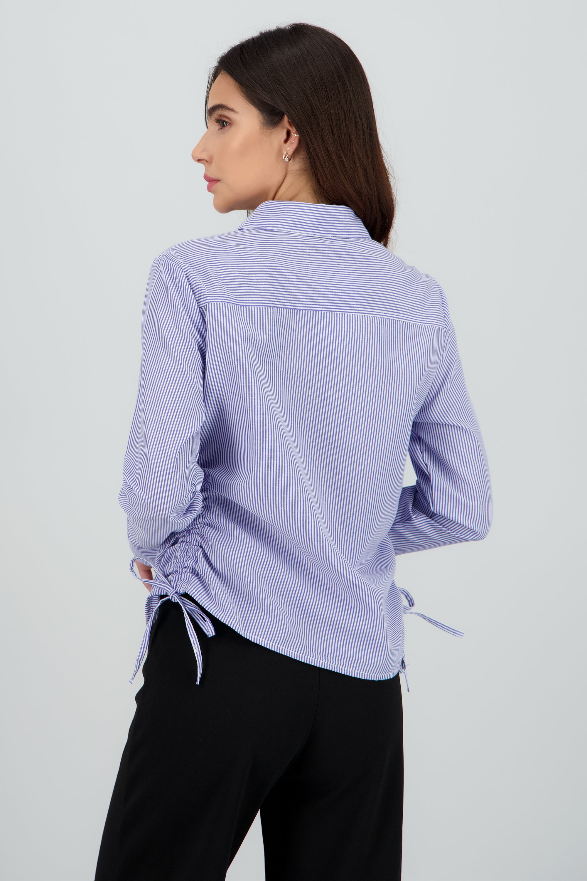 Camisa m/l detalle jaretas AZUL COMBO
