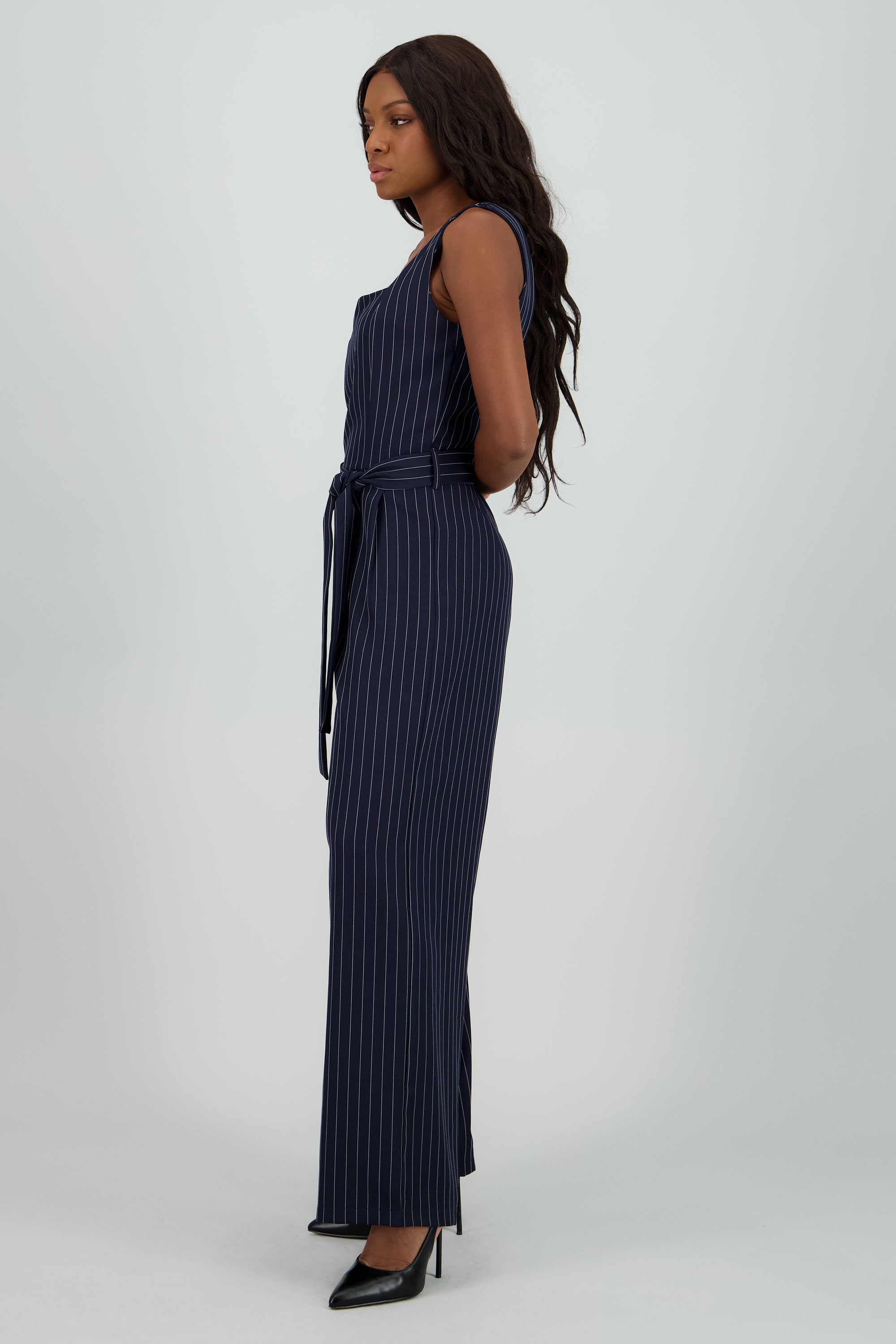 Jumpsuit escote cuadrado estampado rayas MARINO COMBO