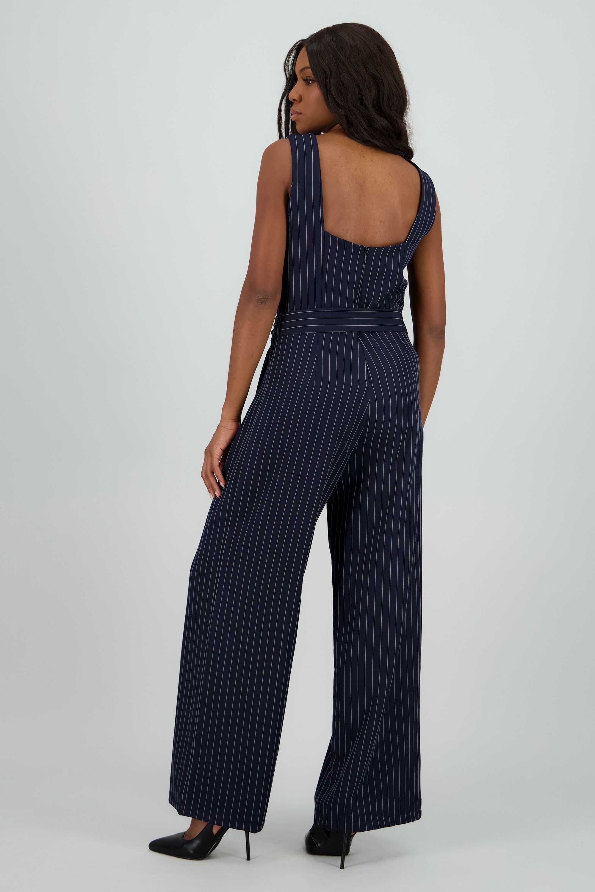 Jumpsuit escote cuadrado estampado rayas MARINO COMBO