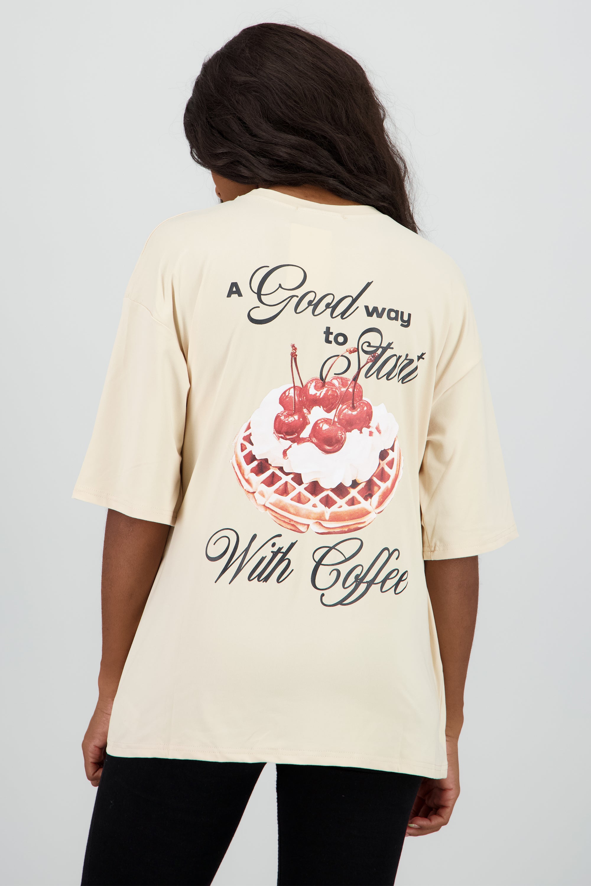 Playera estampada A good way BEIGE