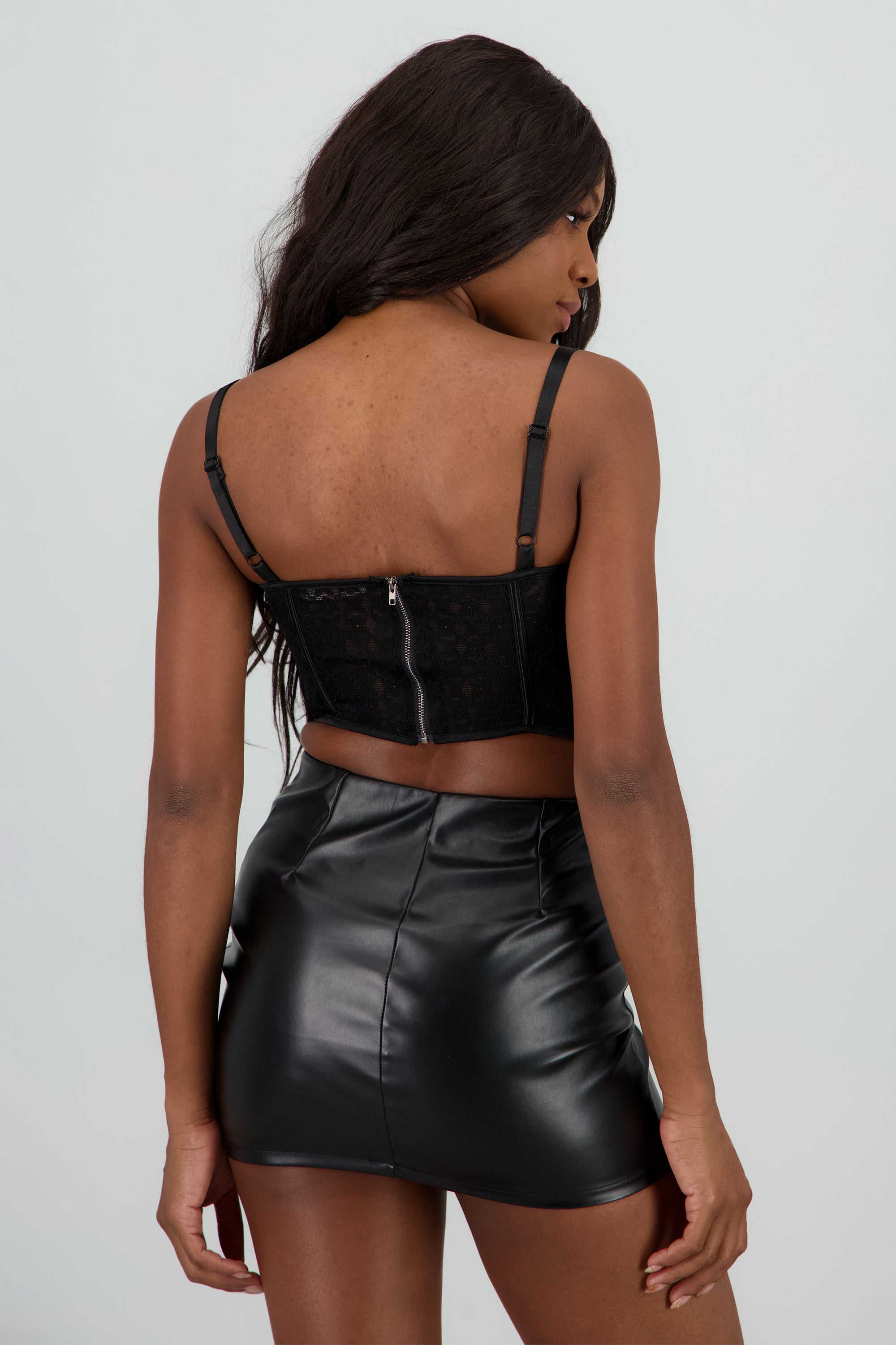 Corset encaje copas NEGRO