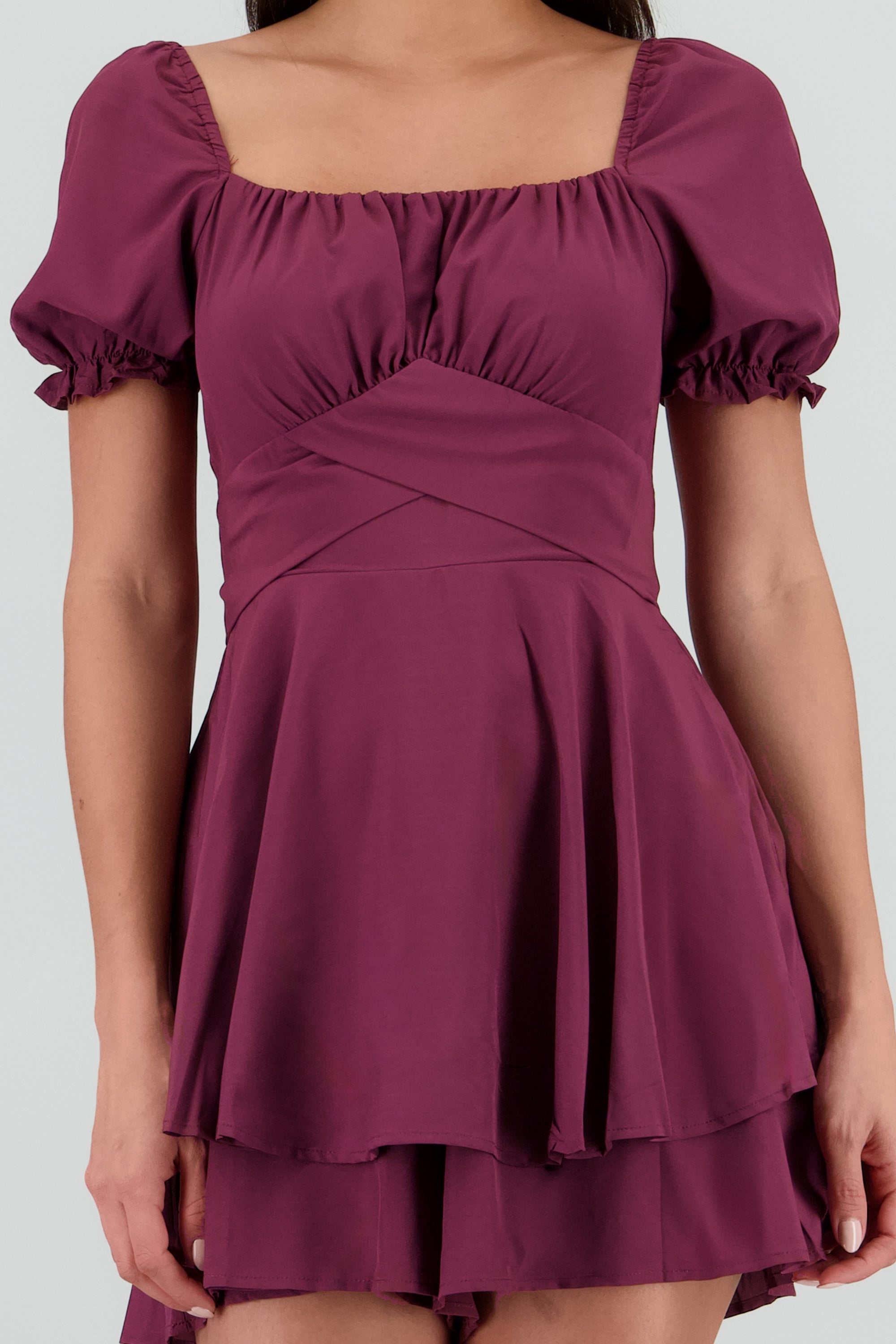 Romper mangas abullonadas CIRUELA