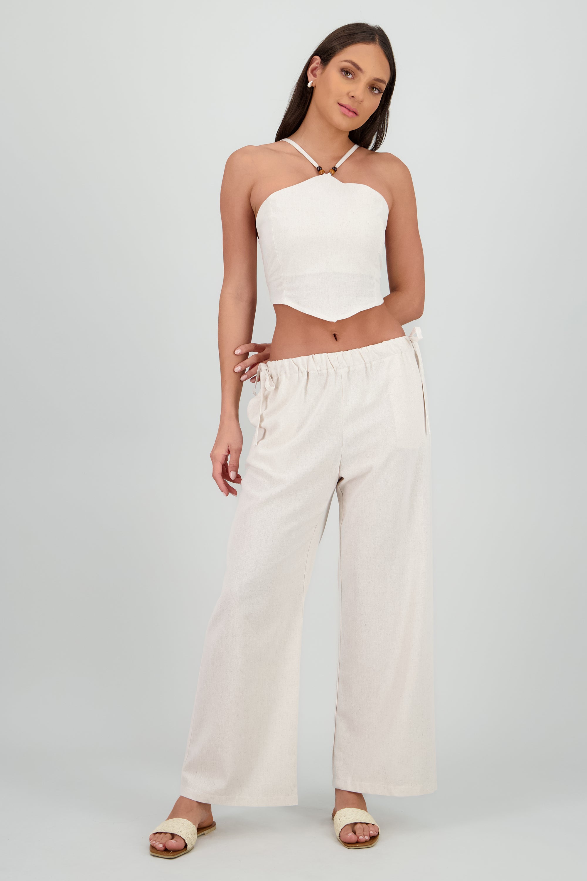 Pantalon jaretas cintura HUESO